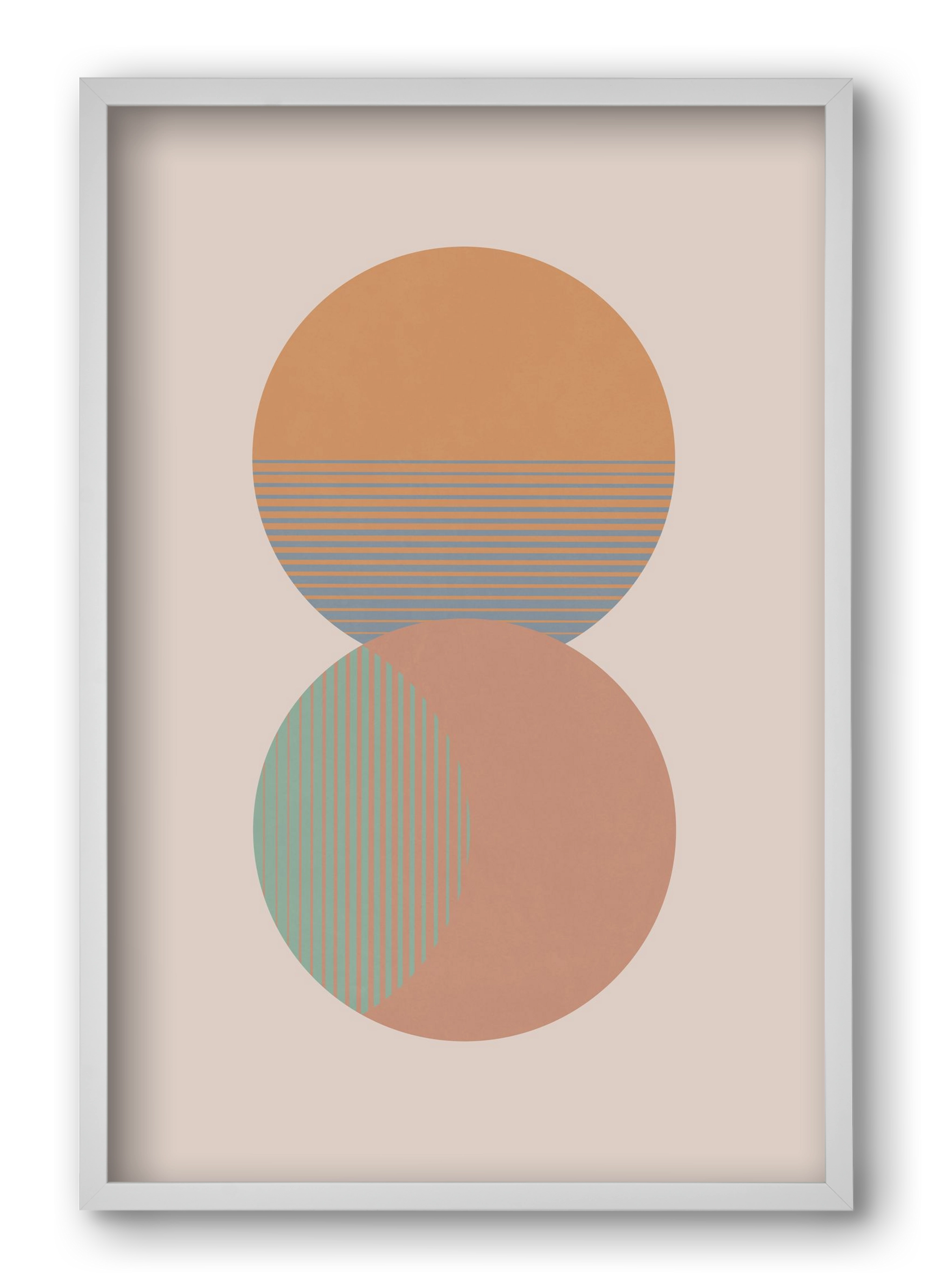 Circle Sun & Moon Colour, 40x60 cm (40x60 cm), Fehér keret