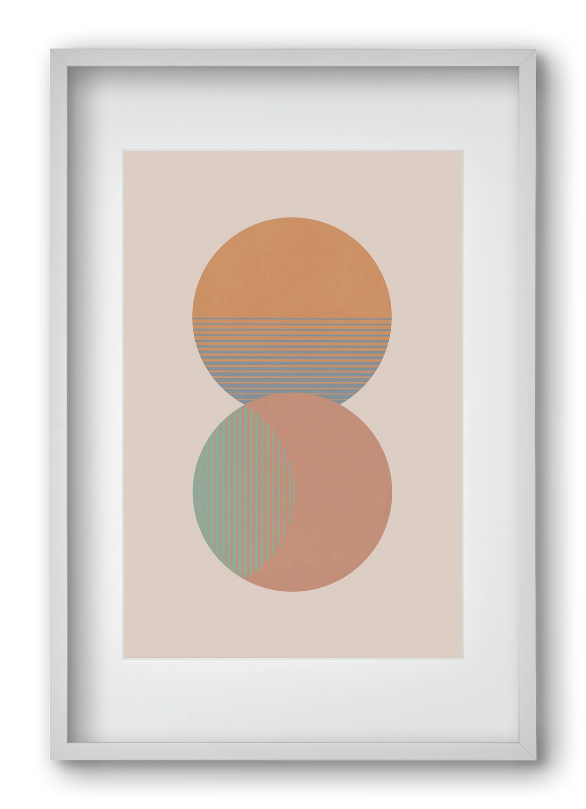 Circle Sun & Moon Colour, 40x60 cm (30x45 cm), Fehér keret, paszpartuval