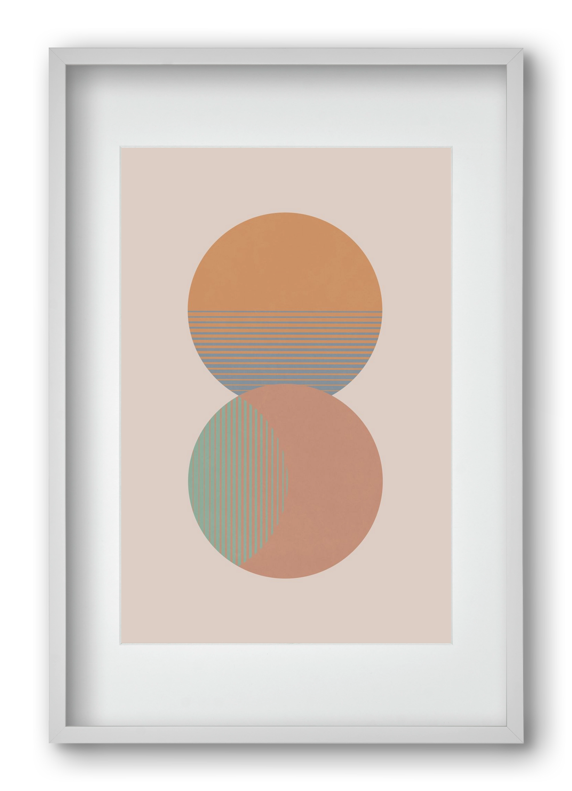 Circle Sun & Moon Colour, 40x60 cm (30x45 cm), Fehér keret, paszpartuval