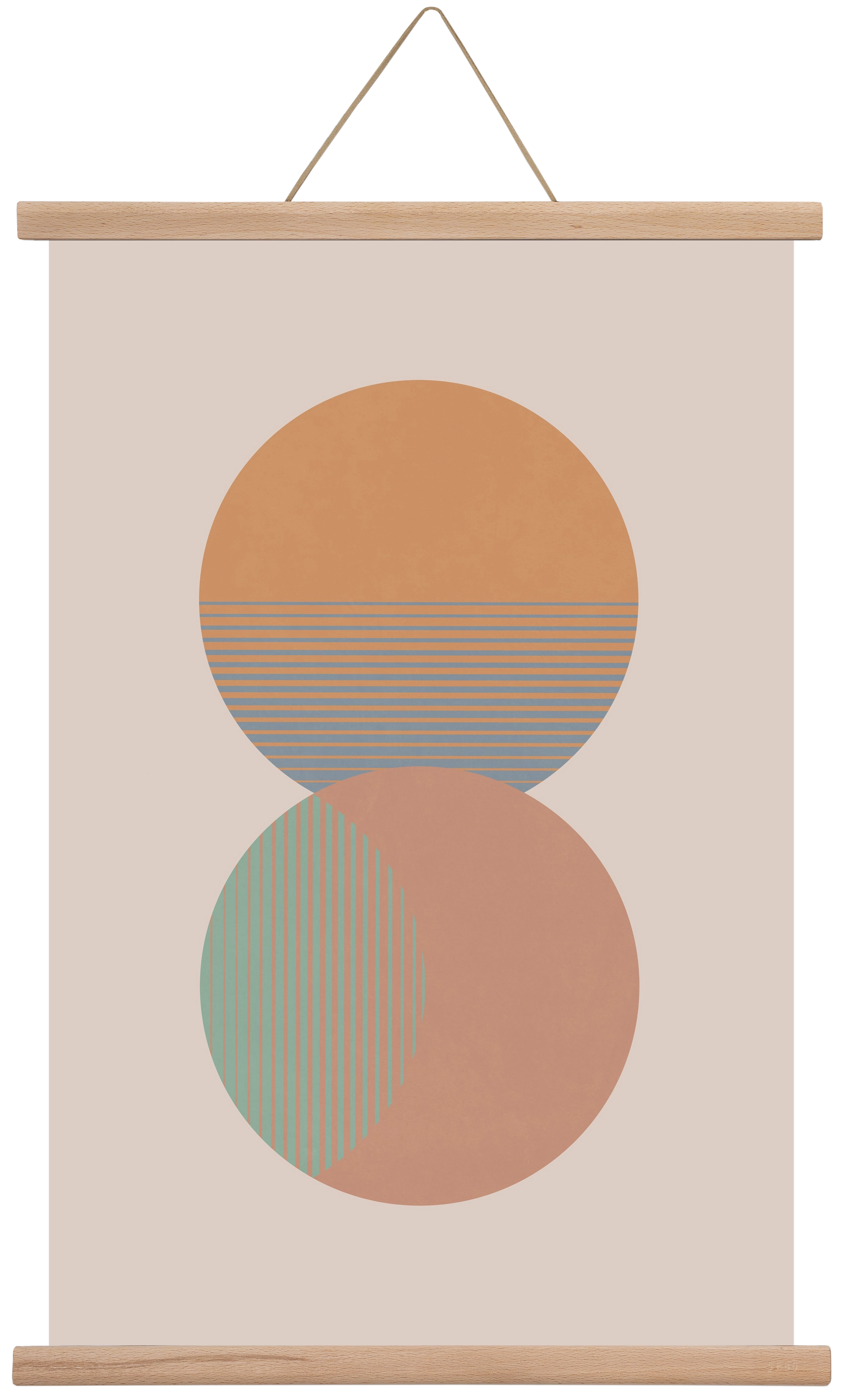 Circle Sun & Moon Colour, 40x60 cm (40x60 cm), Tölgy akasztó