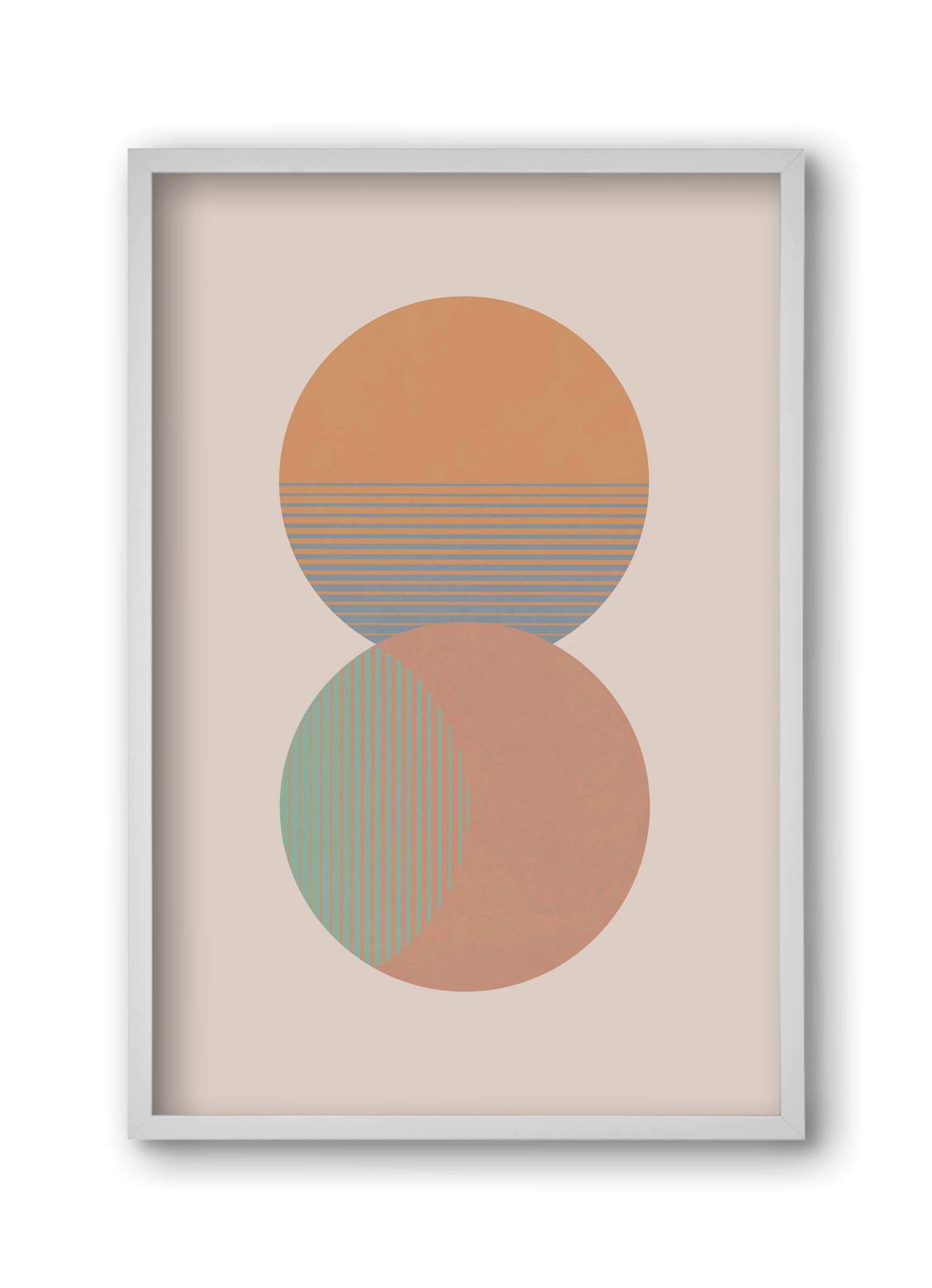 Circle Sun & Moon Colour, 30x45 cm (30x45 cm), Fehér keret