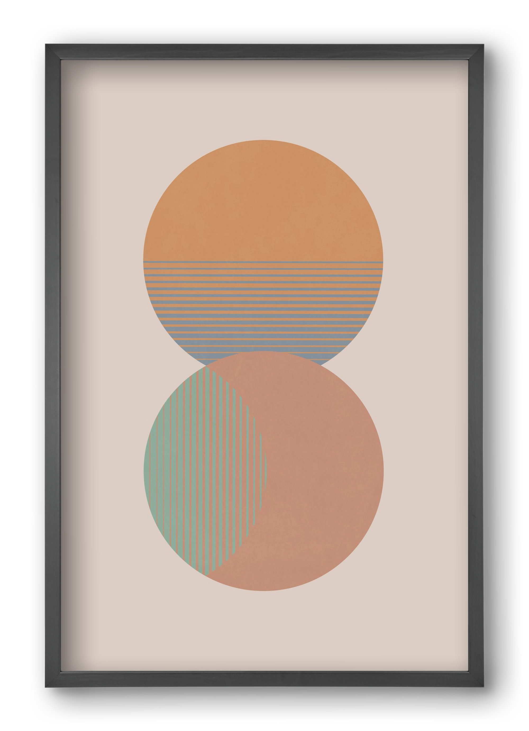 Circle Sun & Moon Colour, 40x60 cm (40x60 cm), Fekete keret