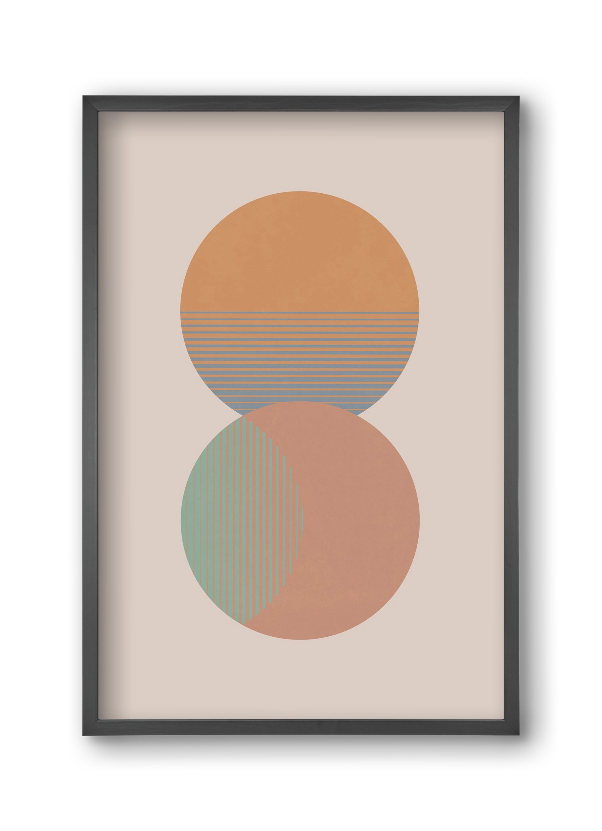 Circle Sun & Moon Colour, 30x45 cm (30x45 cm), Fekete keret