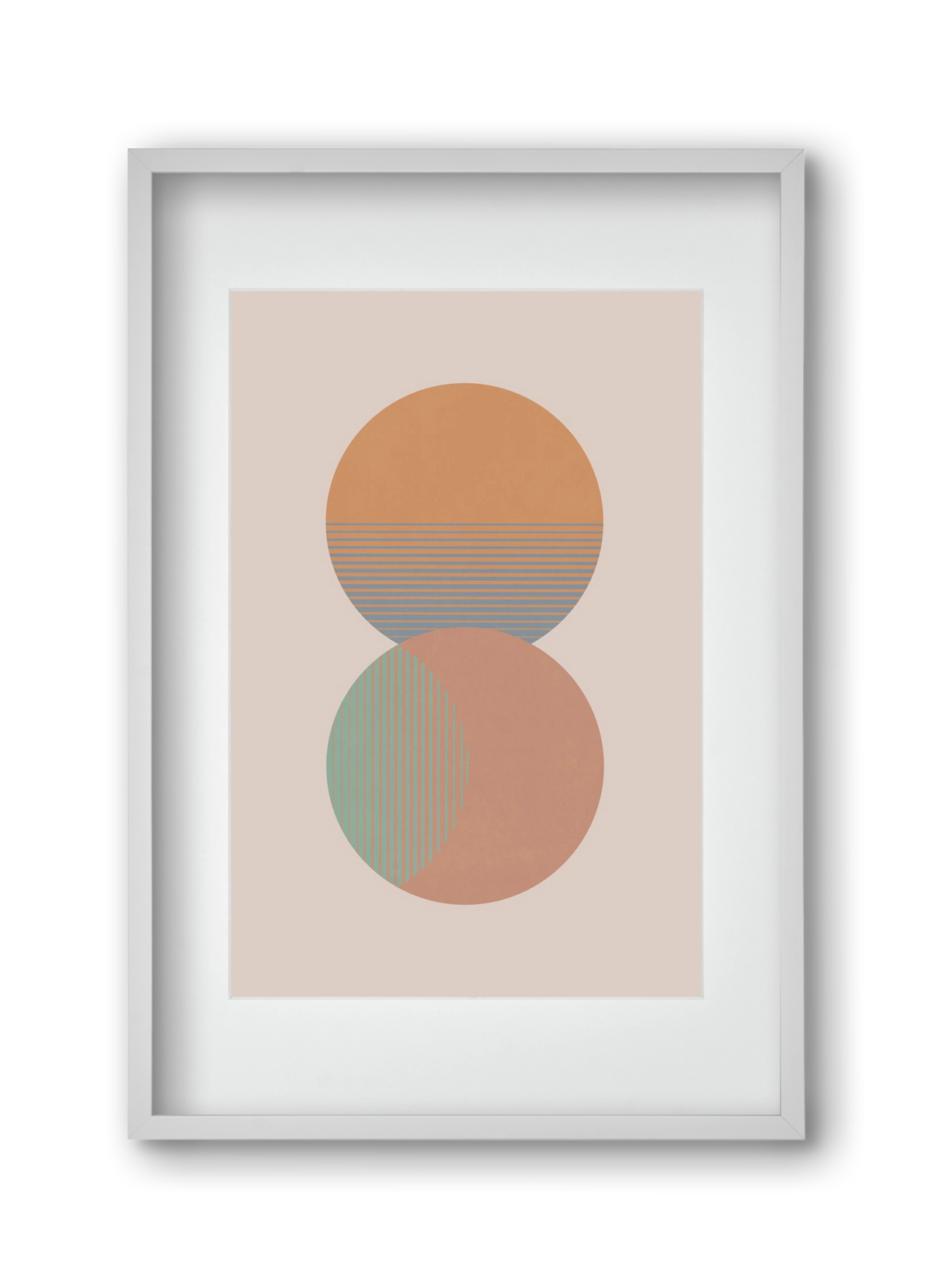 Circle Sun & Moon Colour, 30x45 cm (20x30 cm), Fehér keret, paszpartuval