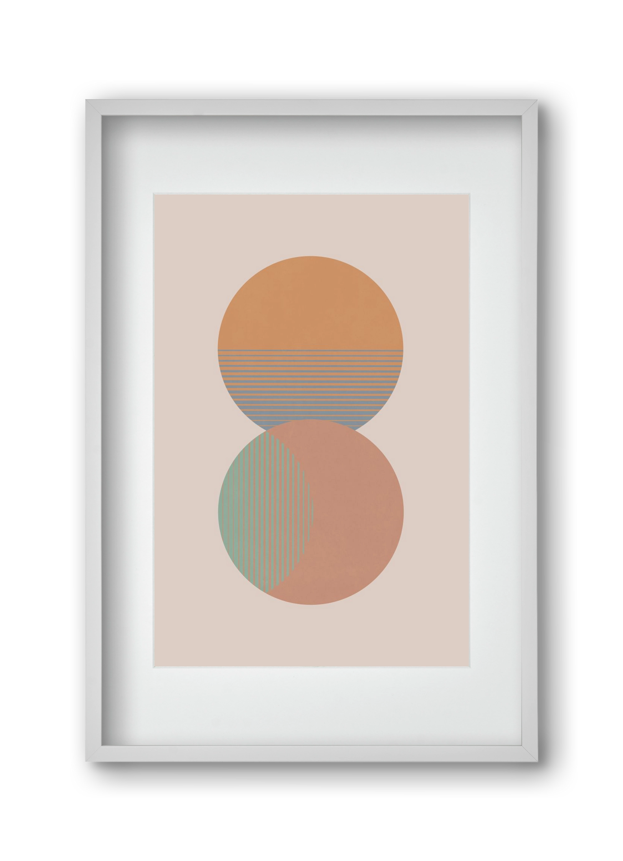 Circle Sun & Moon Colour, 30x45 cm (20x30 cm), Fehér keret, paszpartuval