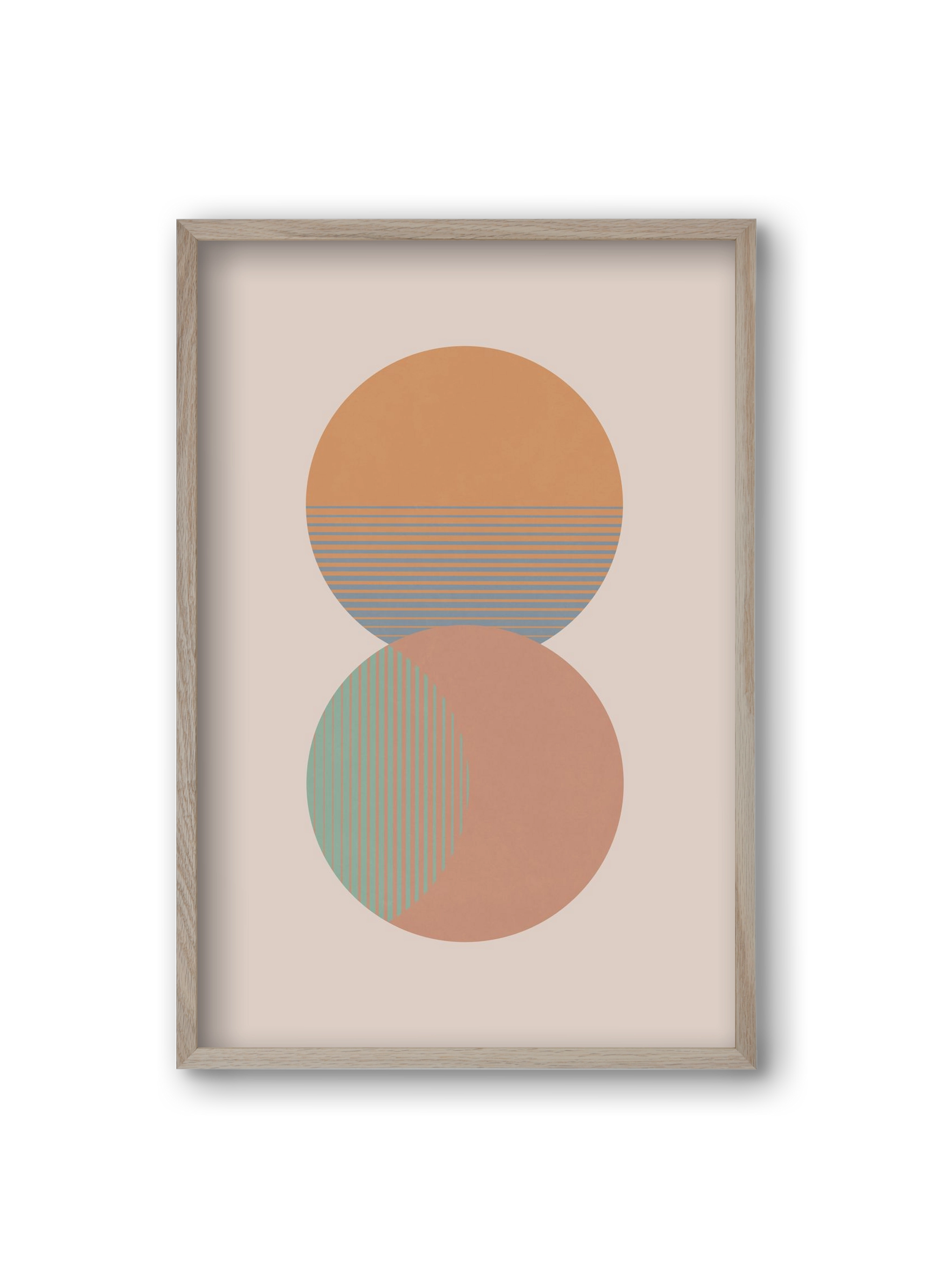 Circle Sun & Moon Colour, 20x30 cm (20x30 cm), Tölgy keret