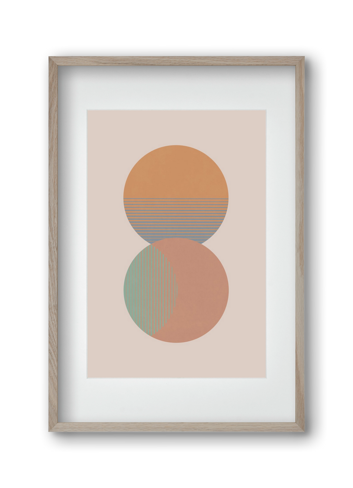 Circle Sun & Moon Colour, 30x45 cm (20x30 cm), Tölgy keret, paszpartuval