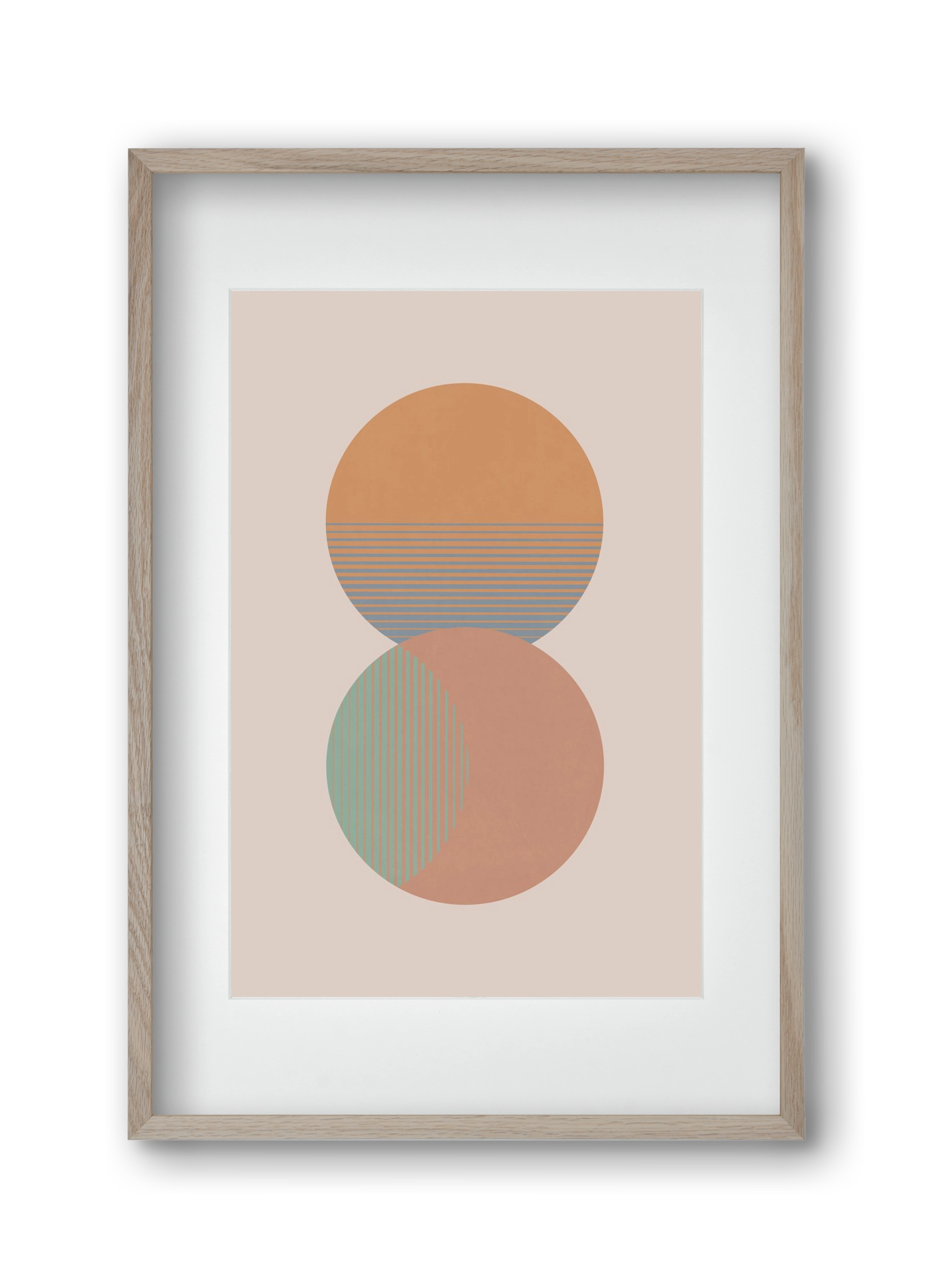 Circle Sun & Moon Colour, 30x45 cm (20x30 cm), Tölgy keret, paszpartuval