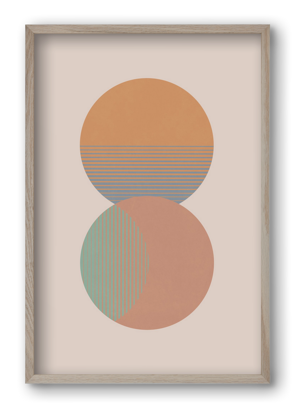 Circle Sun & Moon Colour, 40x60 cm (40x60 cm), Tölgy keret