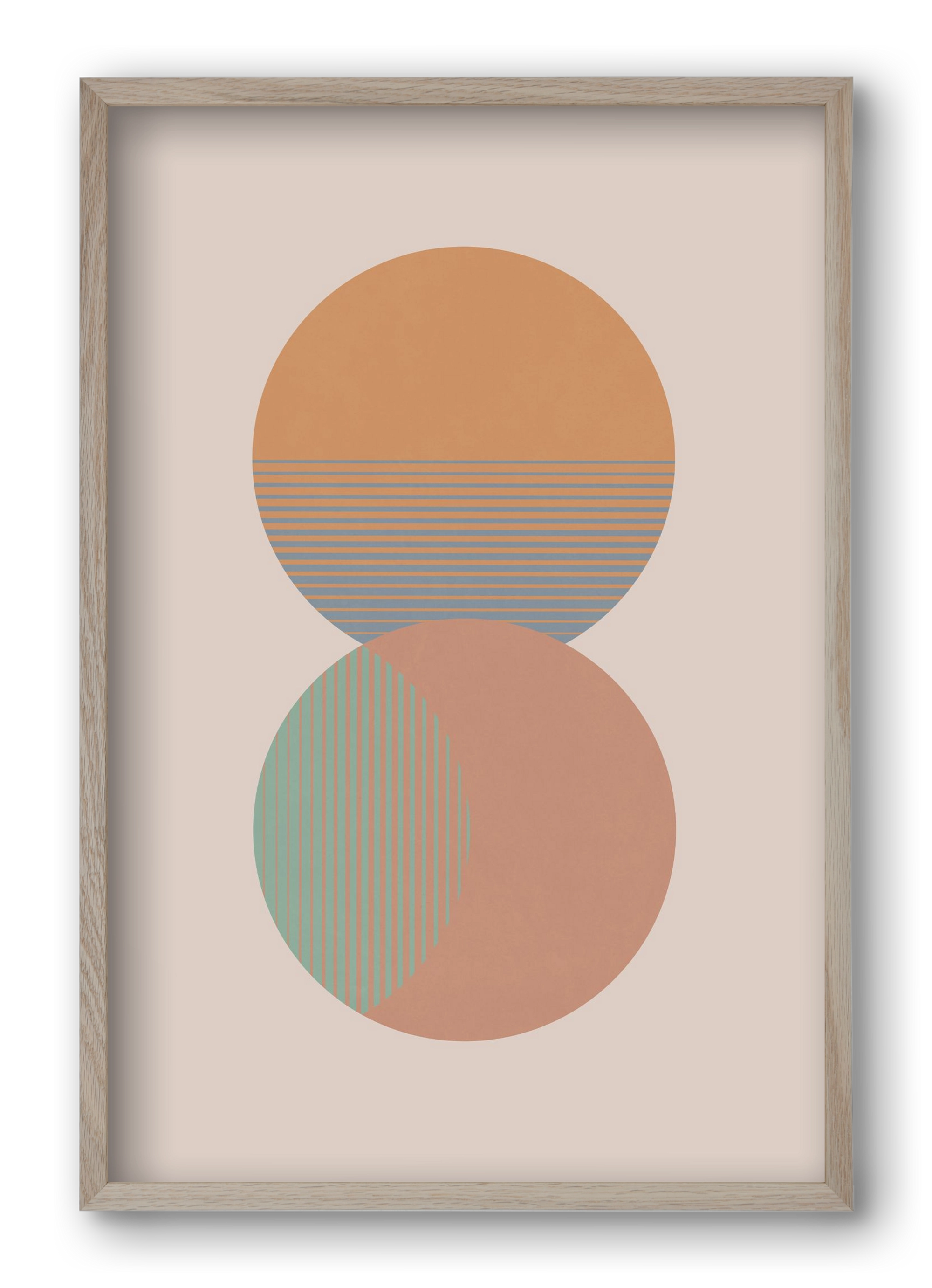 Circle Sun & Moon Colour, 40x60 cm (40x60 cm), Tölgy keret