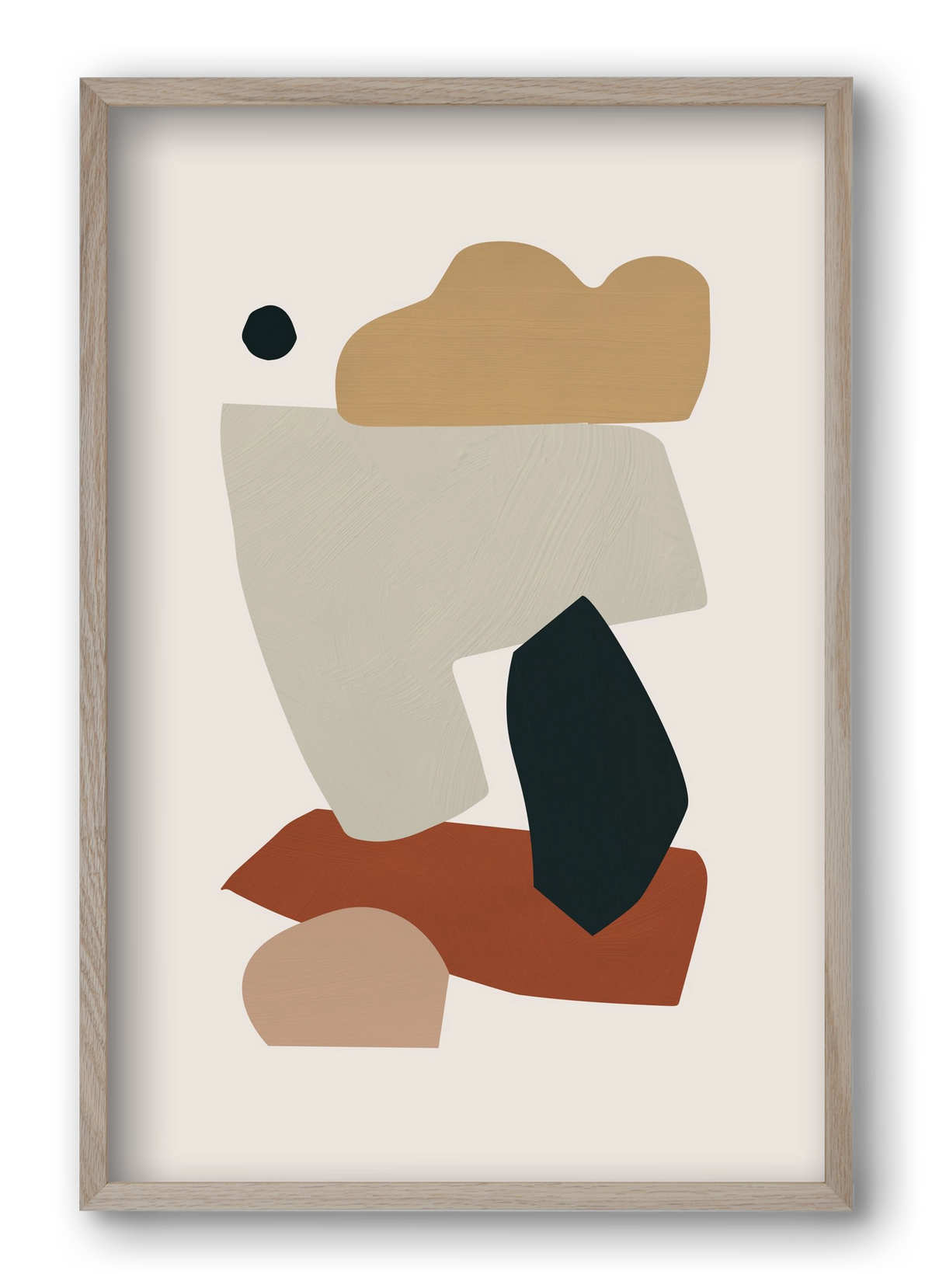 Collage Earth I, 40x60 cm (40x60 cm), Tölgy keret