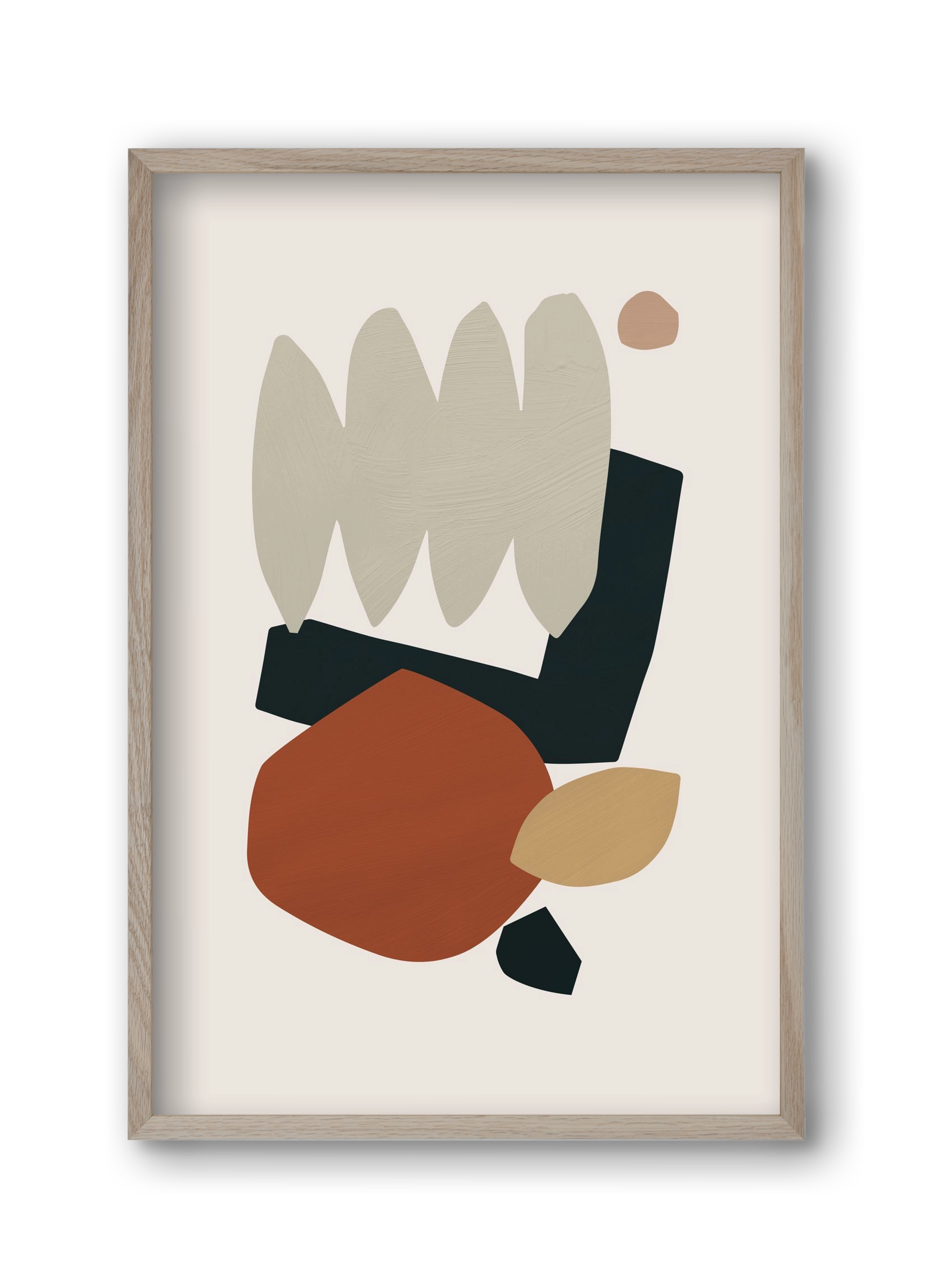 Collage Earth II, 30x45 cm (30x45 cm), Tölgy keret