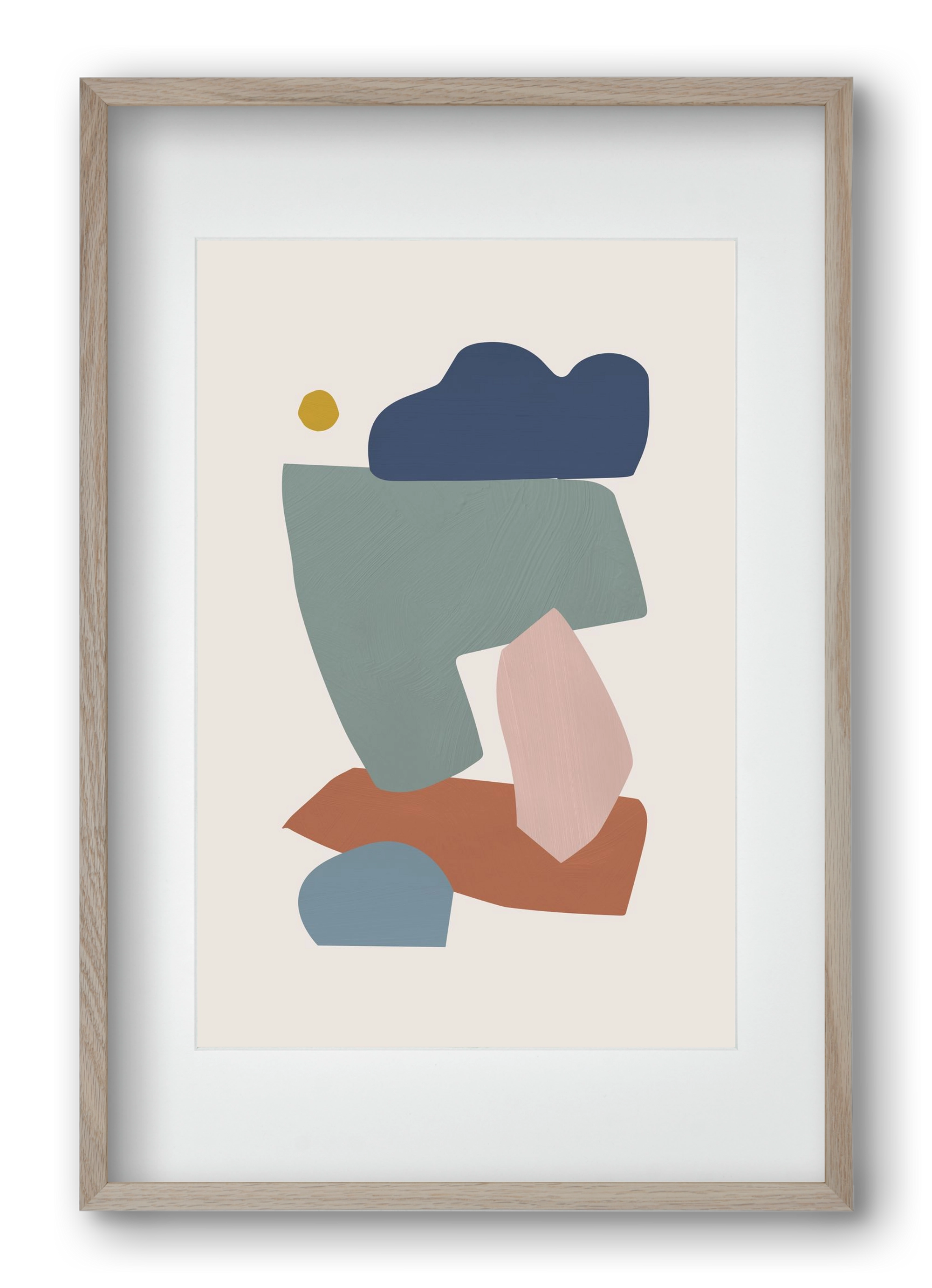 Collage Pastel I, 40x60 cm (30x45 cm), Tölgy keret, paszpartuval