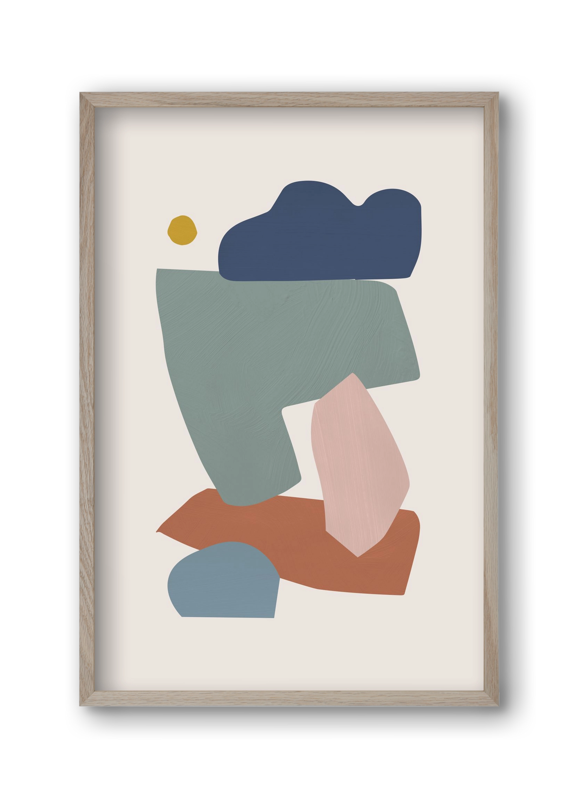 Collage Pastel I, 30x45 cm (30x45 cm), Tölgy keret