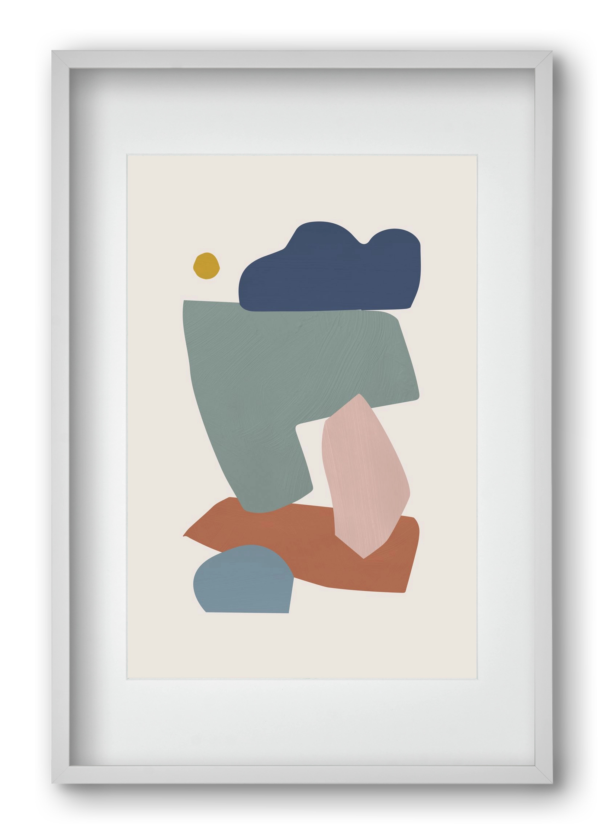 Collage Pastel I, 40x60 cm (30x45 cm), Fehér keret, paszpartuval