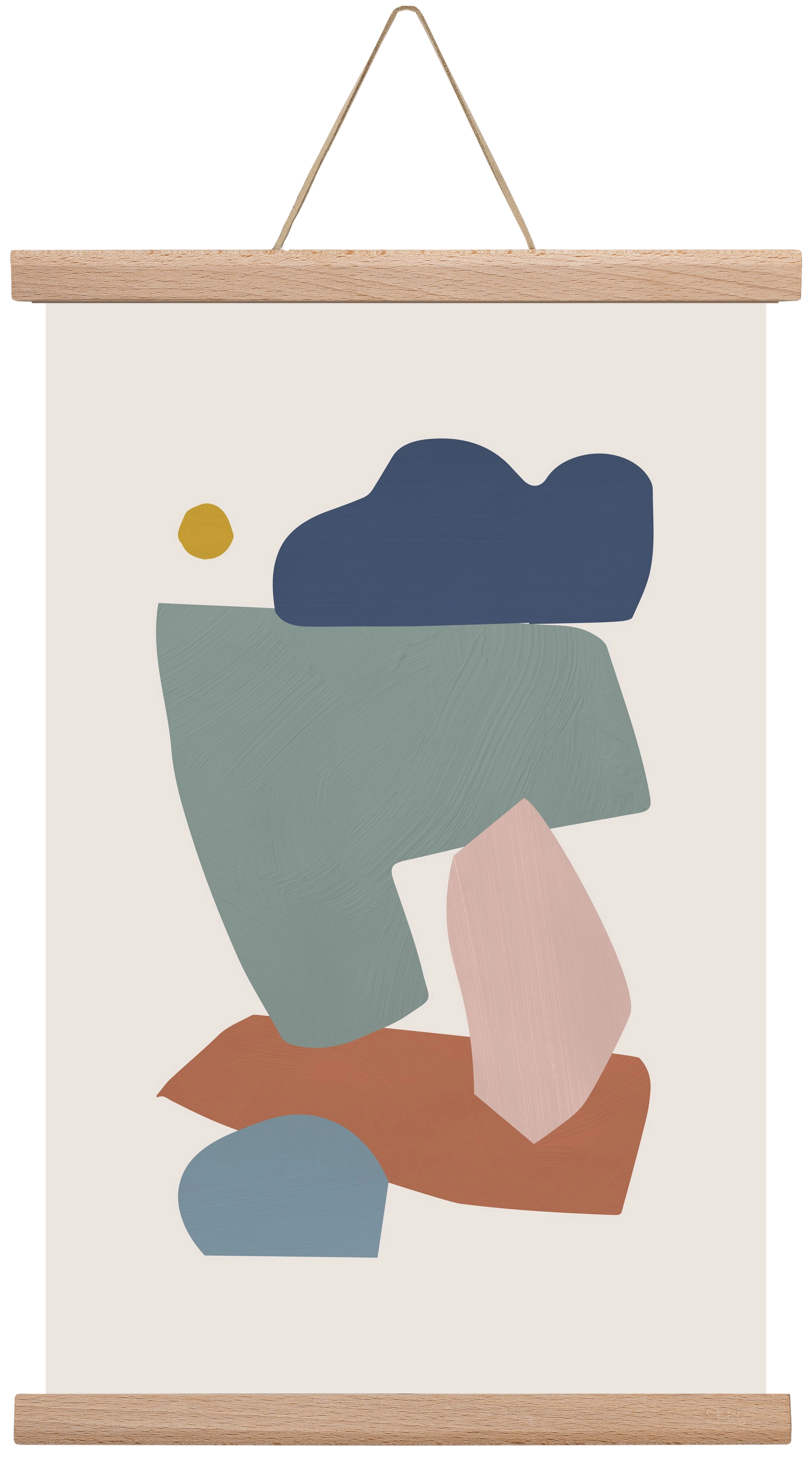 Collage Pastel I, 30x45 cm (30x45 cm), Tölgy akasztó