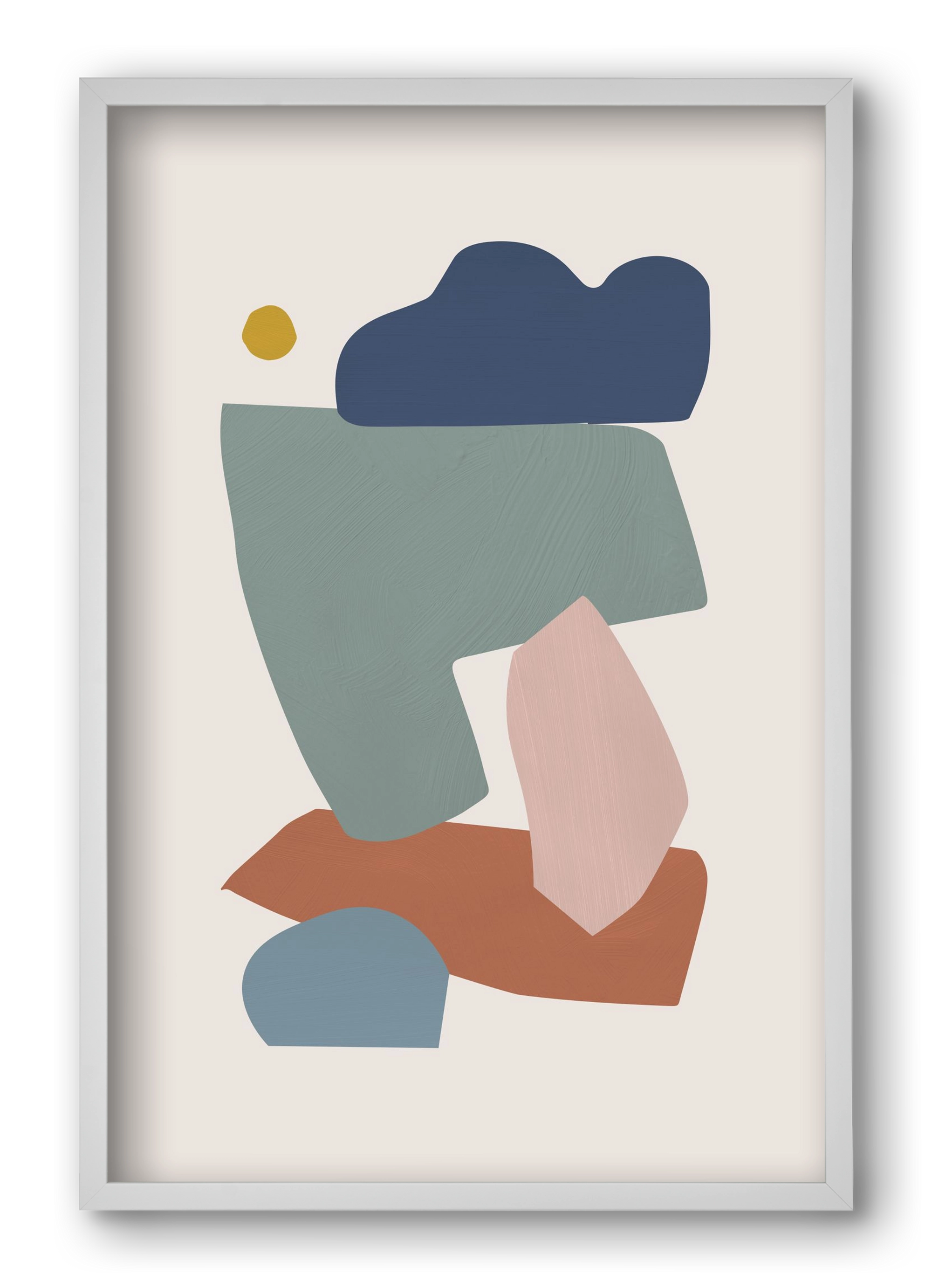 Collage Pastel I, 40x60 cm (40x60 cm), Fehér keret