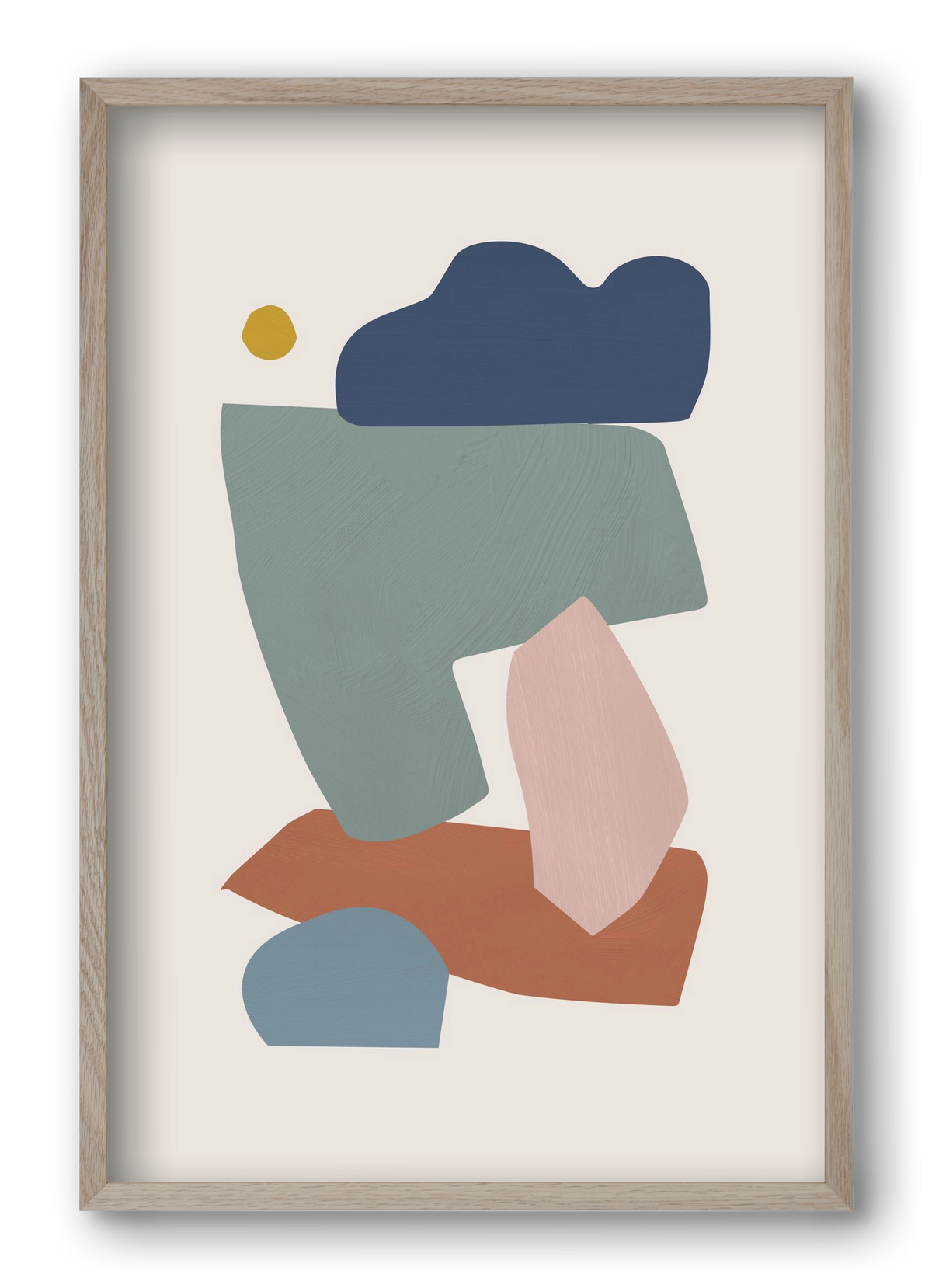 Collage Pastel I, 40x60 cm (40x60 cm), Tölgy keret