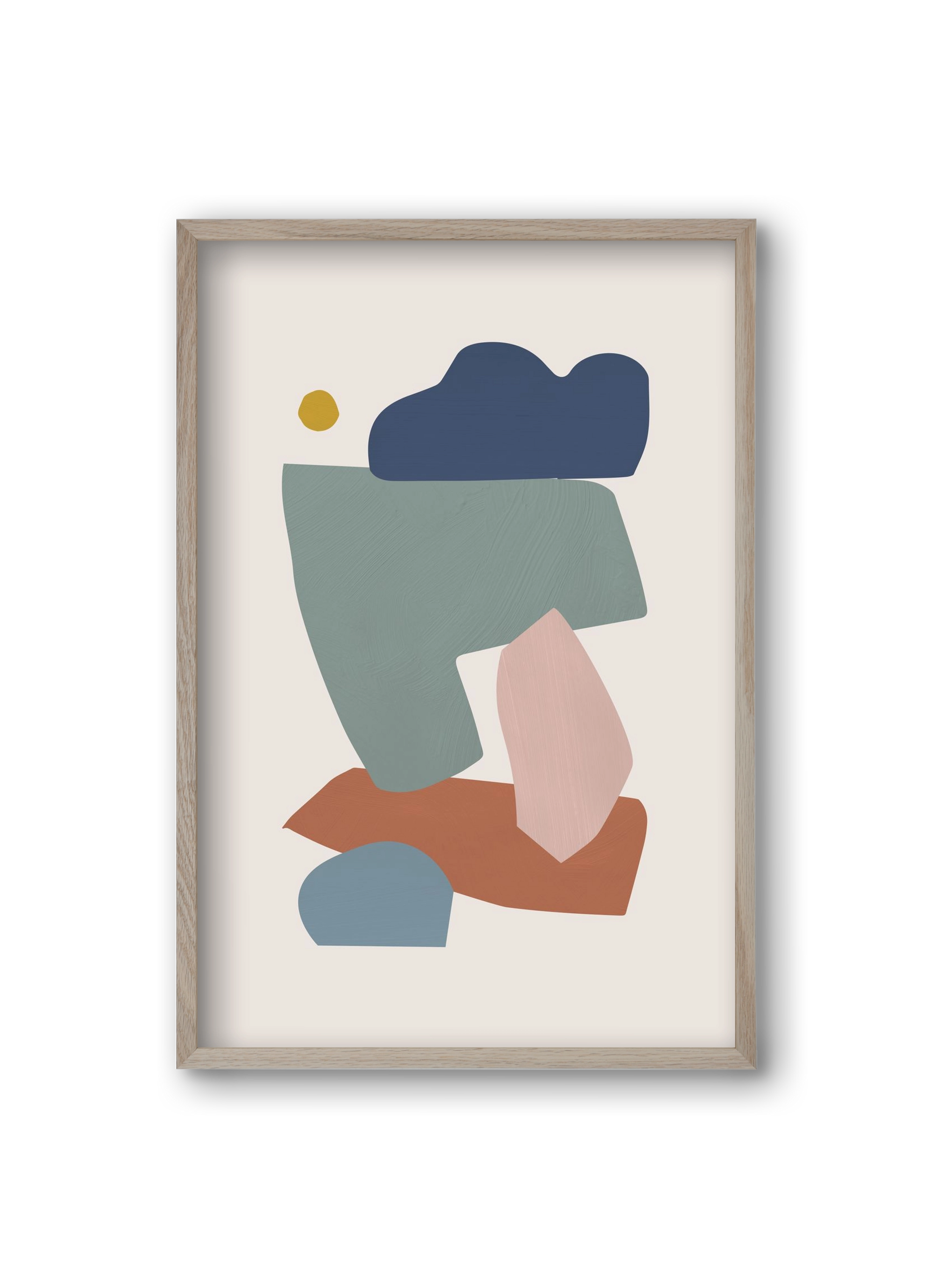 Collage Pastel I, 20x30 cm (20x30 cm), Tölgy keret