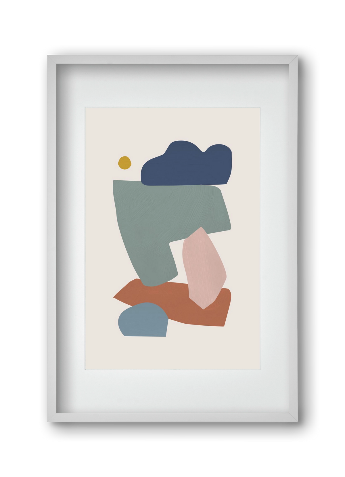 Collage Pastel I, 30x45 cm (20x30 cm), Fehér keret, paszpartuval