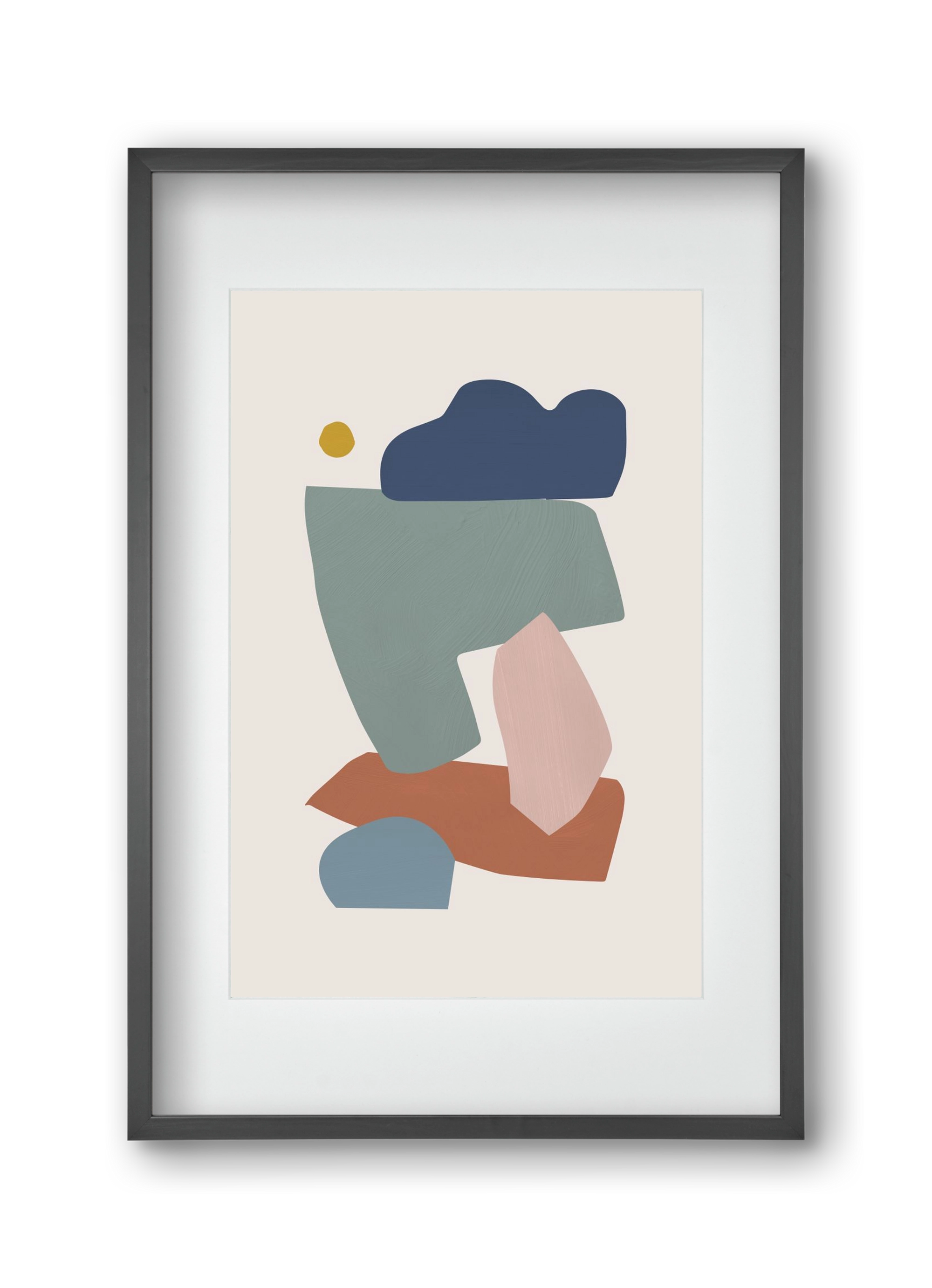 Collage Pastel I, 30x45 cm (20x30 cm), Fekete keret, paszpartuval