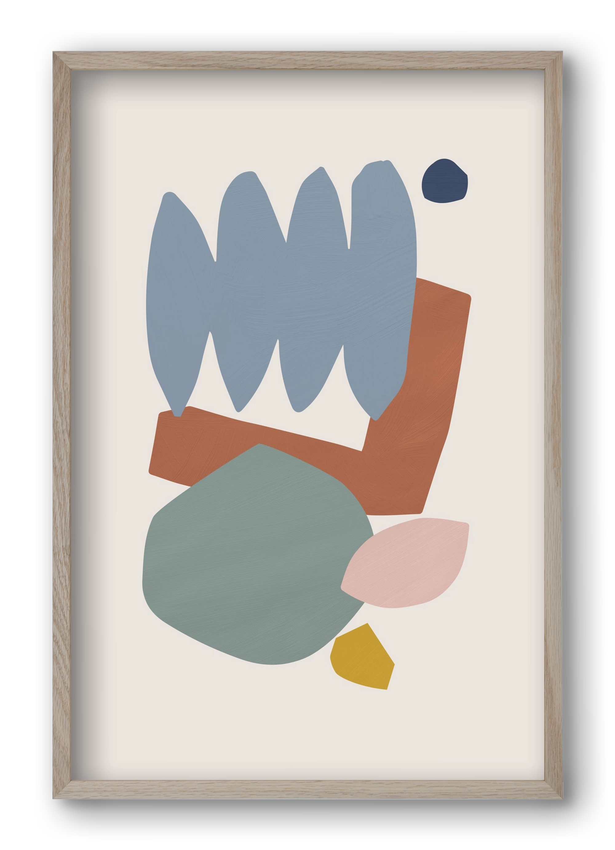 Collage Pastel II, 40x60 cm (40x60 cm), Tölgy keret