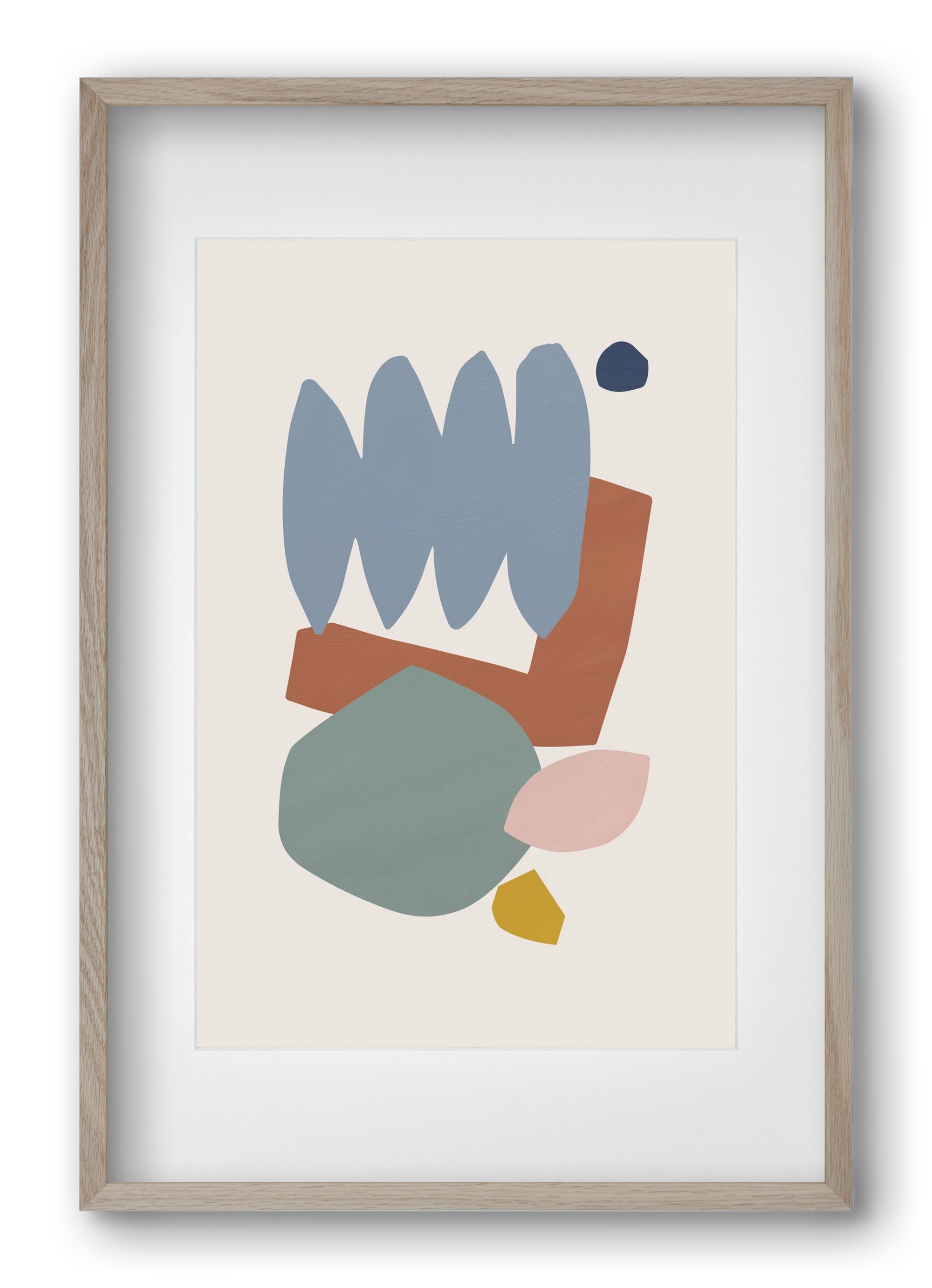 Collage Pastel II, 40x60 cm (30x45 cm), Tölgy keret, paszpartuval