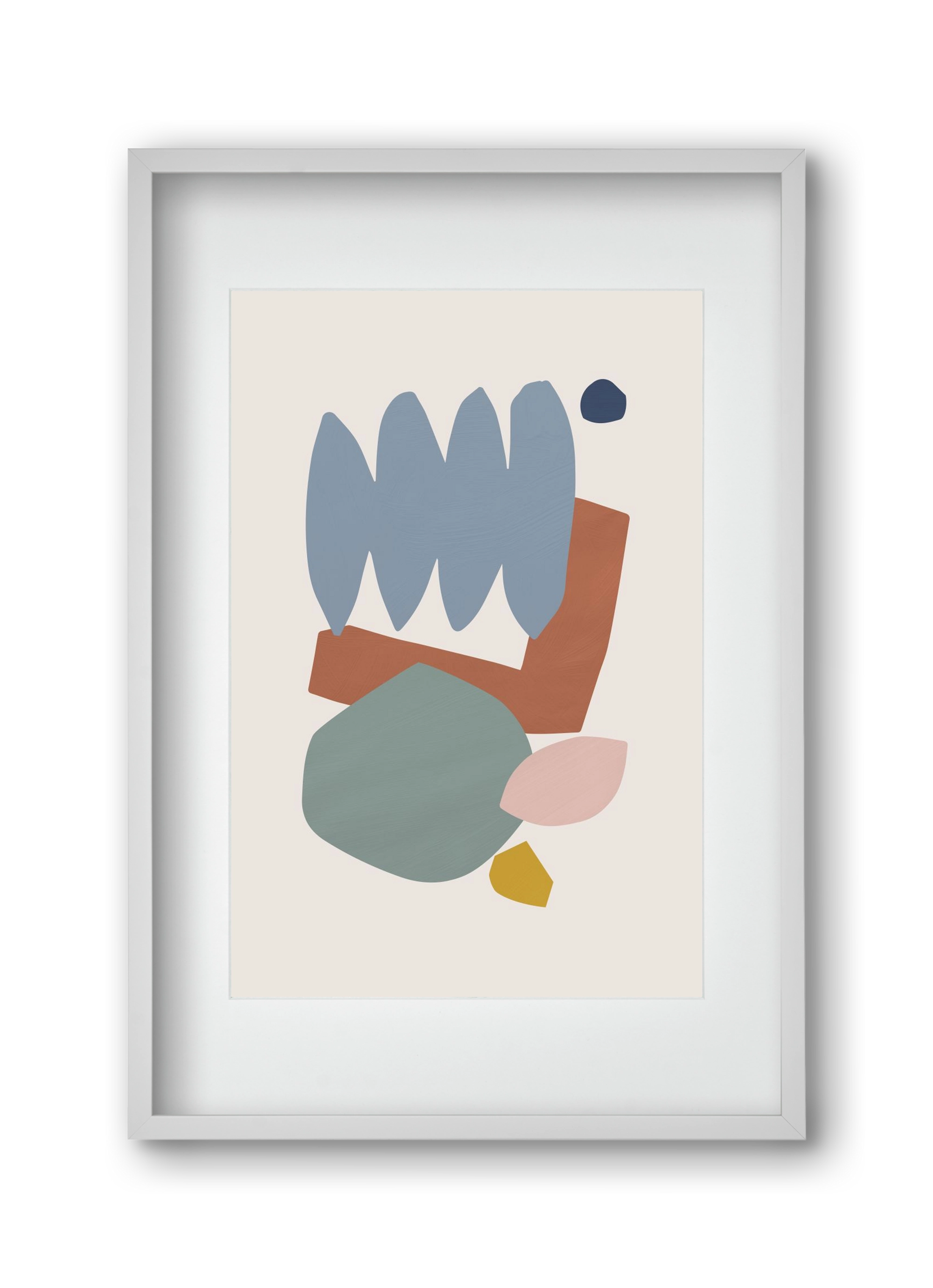 Collage Pastel II, 30x45 cm (20x30 cm), Fehér keret, paszpartuval