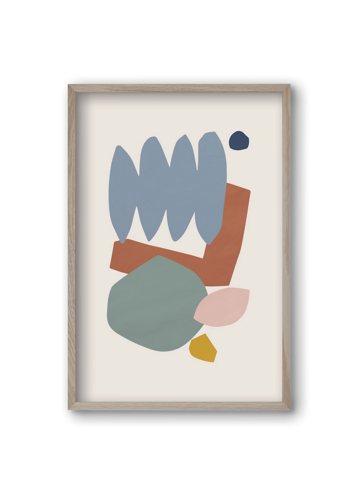 Collage Pastel II, 20x30 cm (20x30 cm), Tölgy keret