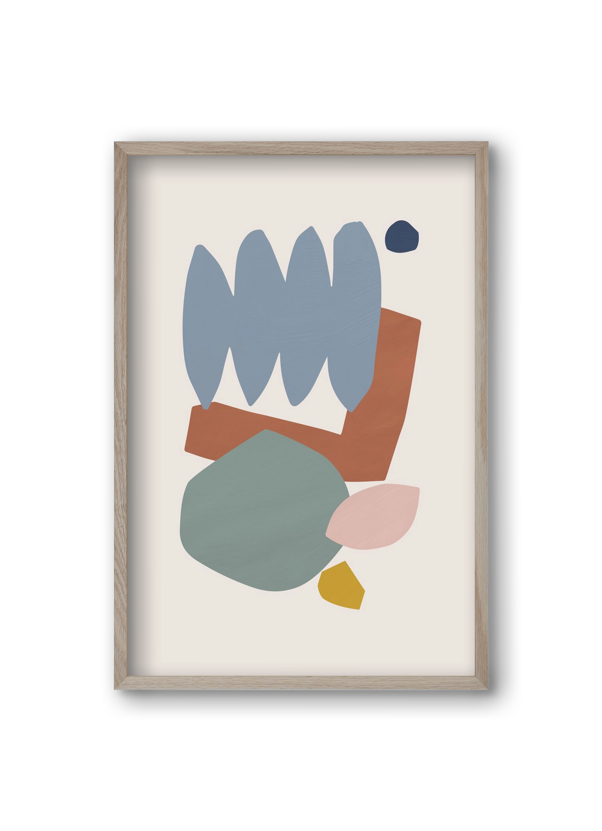 Collage Pastel II, 20x30 cm (20x30 cm), Tölgy keret