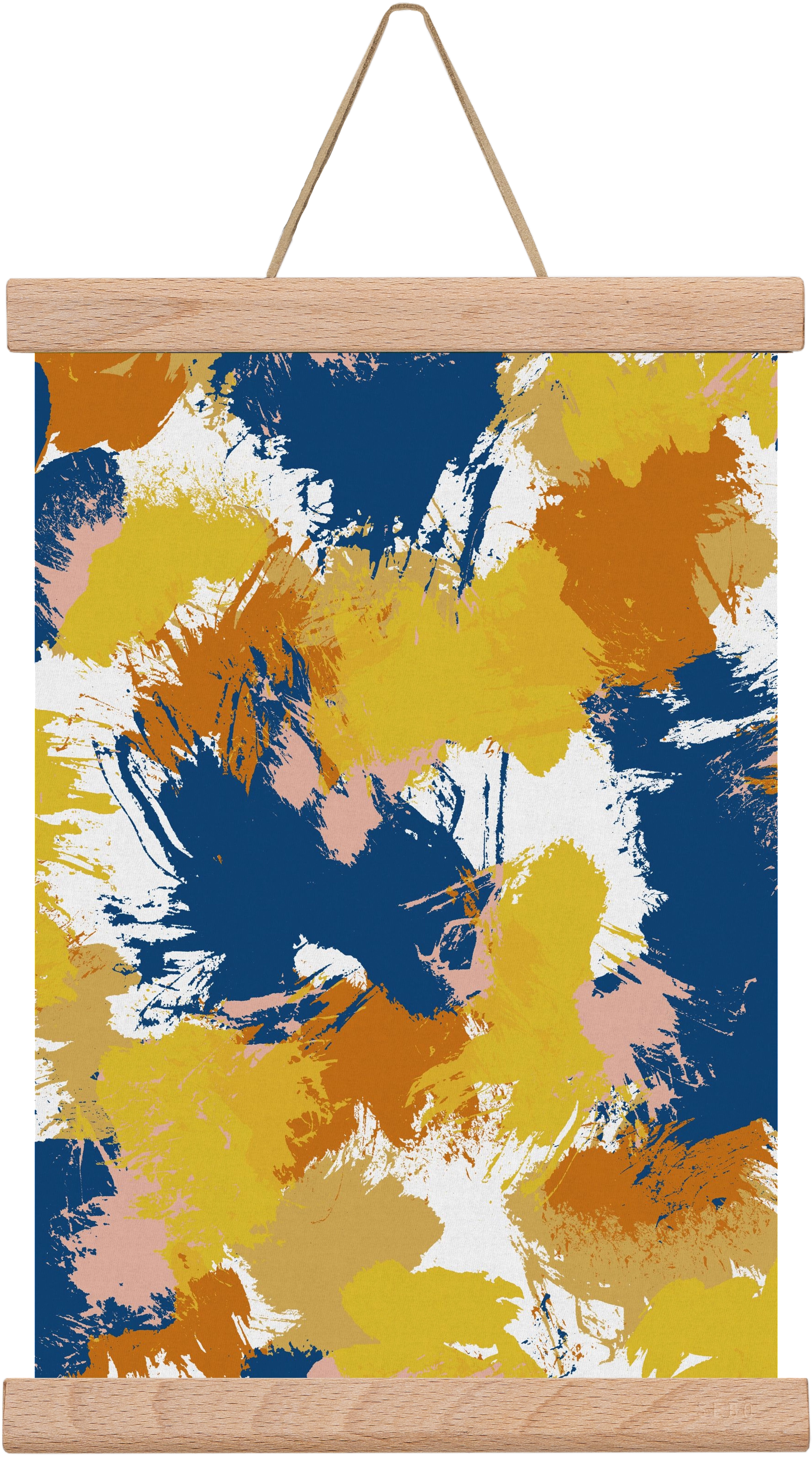 Colorful Abstract I, 20x30 cm (20x30 cm), Tölgy akasztó