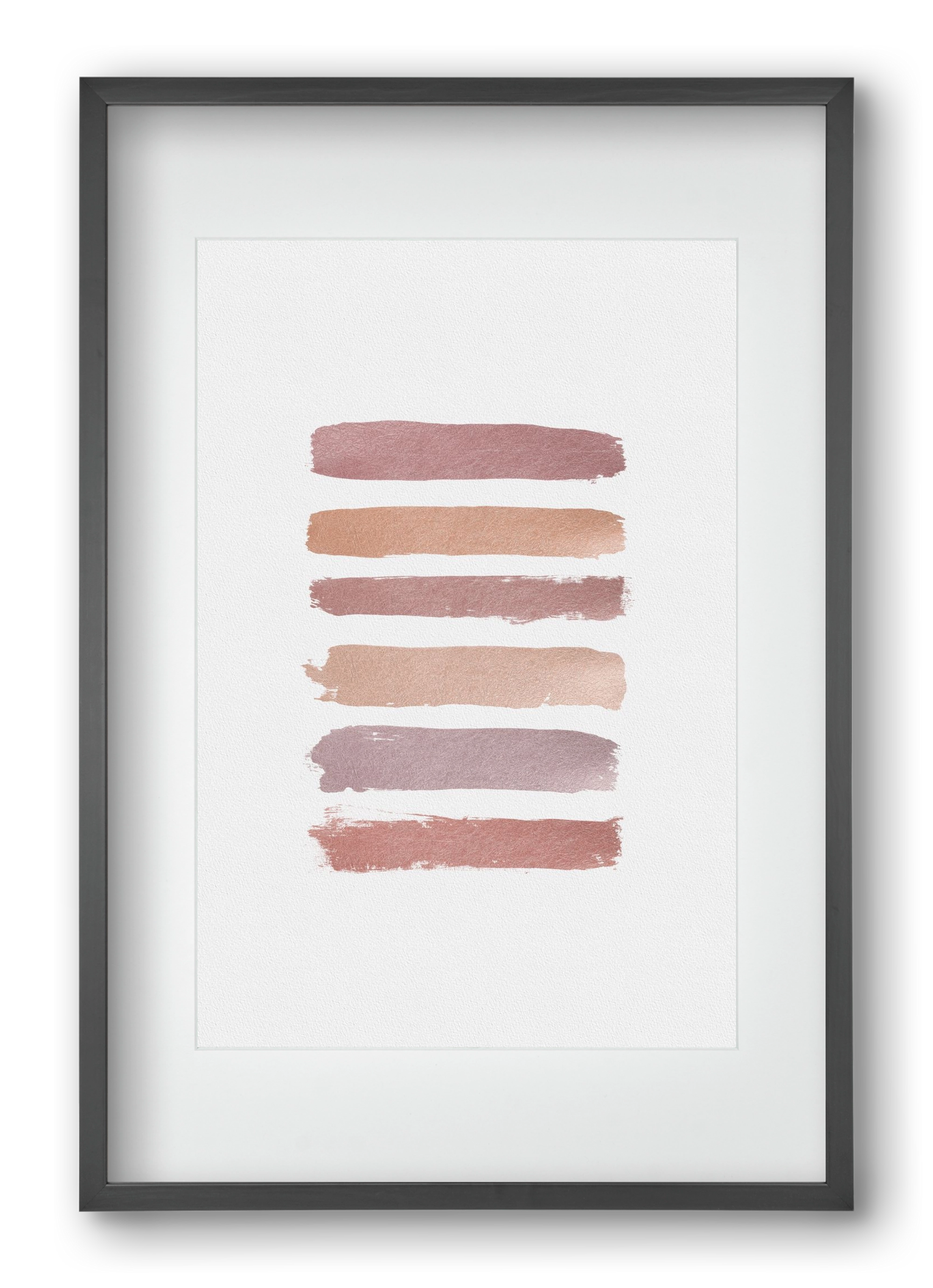 Dusty Rose Stripes, 40x60 cm (30x45 cm), Fekete keret, paszpartuval