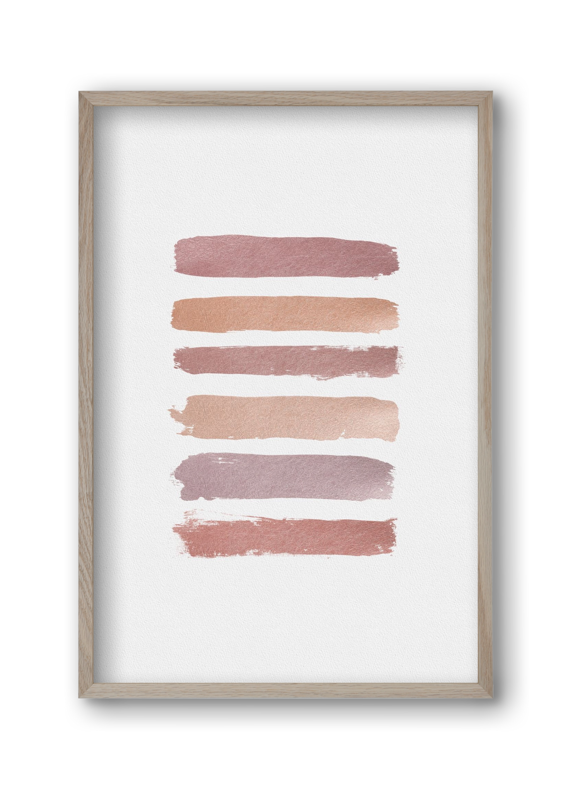 Dusty Rose Stripes, 30x45 cm (30x45 cm), Tölgy keret