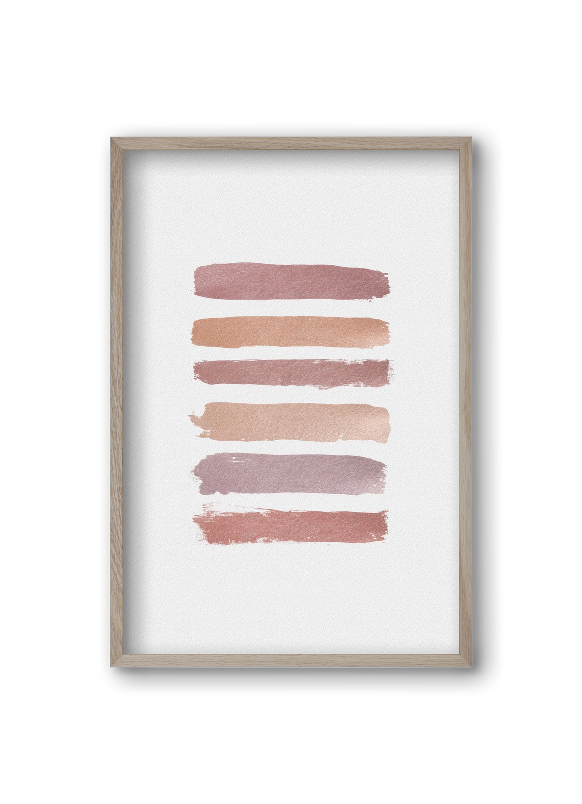 Dusty Rose Stripes, 20x30 cm (20x30 cm), Tölgy keret