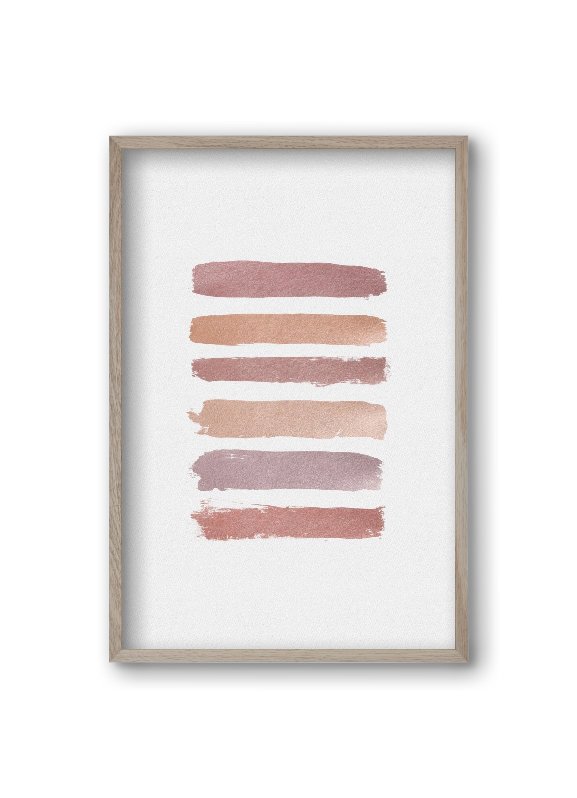 Dusty Rose Stripes, 20x30 cm (20x30 cm), Tölgy keret