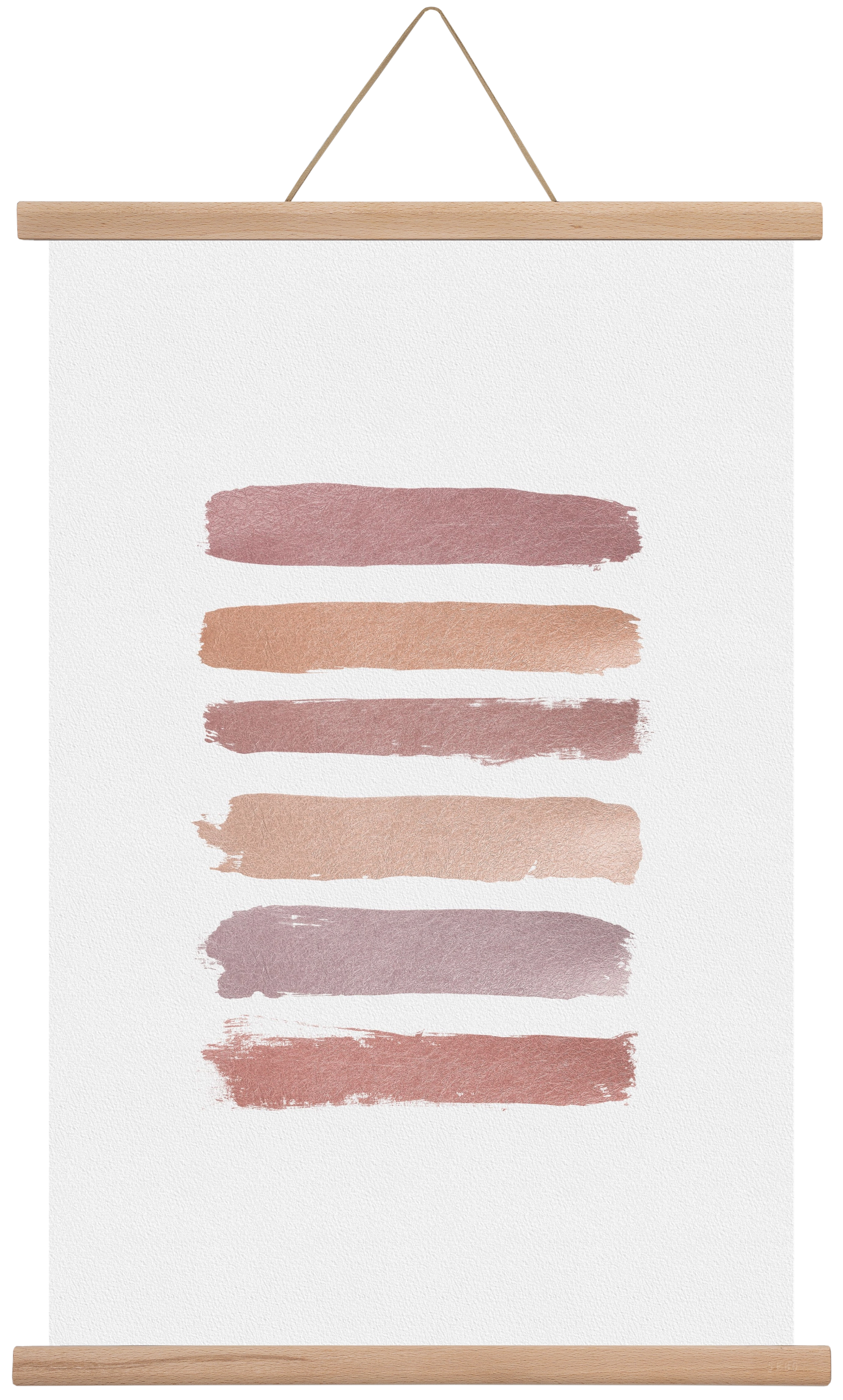 Dusty Rose Stripes, 40x60 cm (40x60 cm), Tölgy akasztó