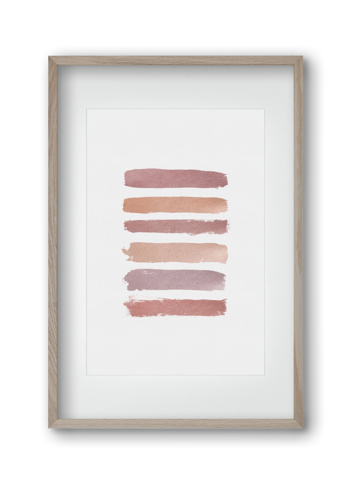 Dusty Rose Stripes, 30x45 cm (20x30 cm), Tölgy keret, paszpartuval