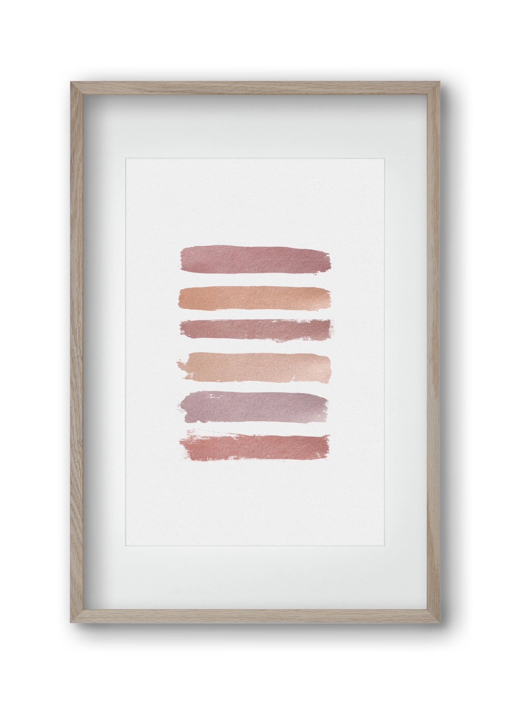 Dusty Rose Stripes, 30x45 cm (20x30 cm), Tölgy keret, paszpartuval