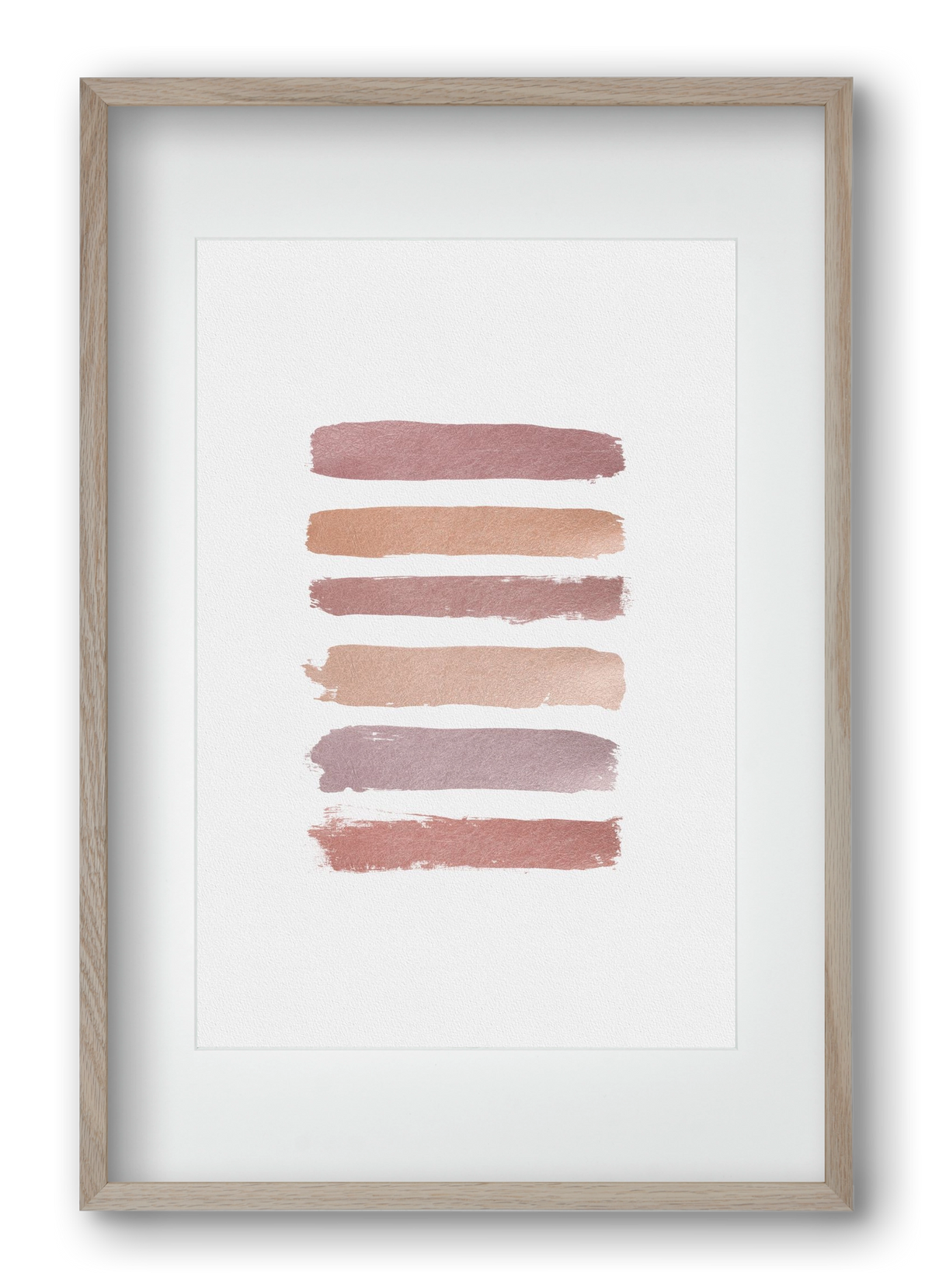 Dusty Rose Stripes, 40x60 cm (30x45 cm), Tölgy keret, paszpartuval