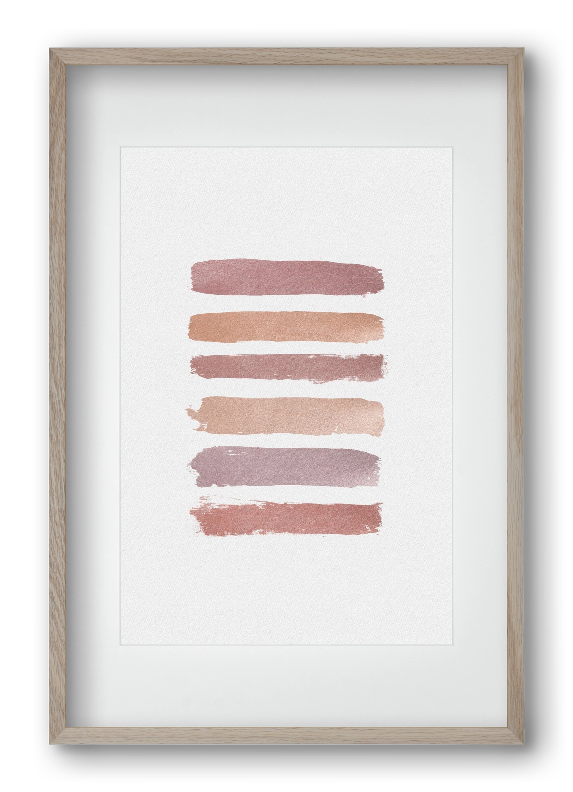 Dusty Rose Stripes, 40x60 cm (30x45 cm), Tölgy keret, paszpartuval