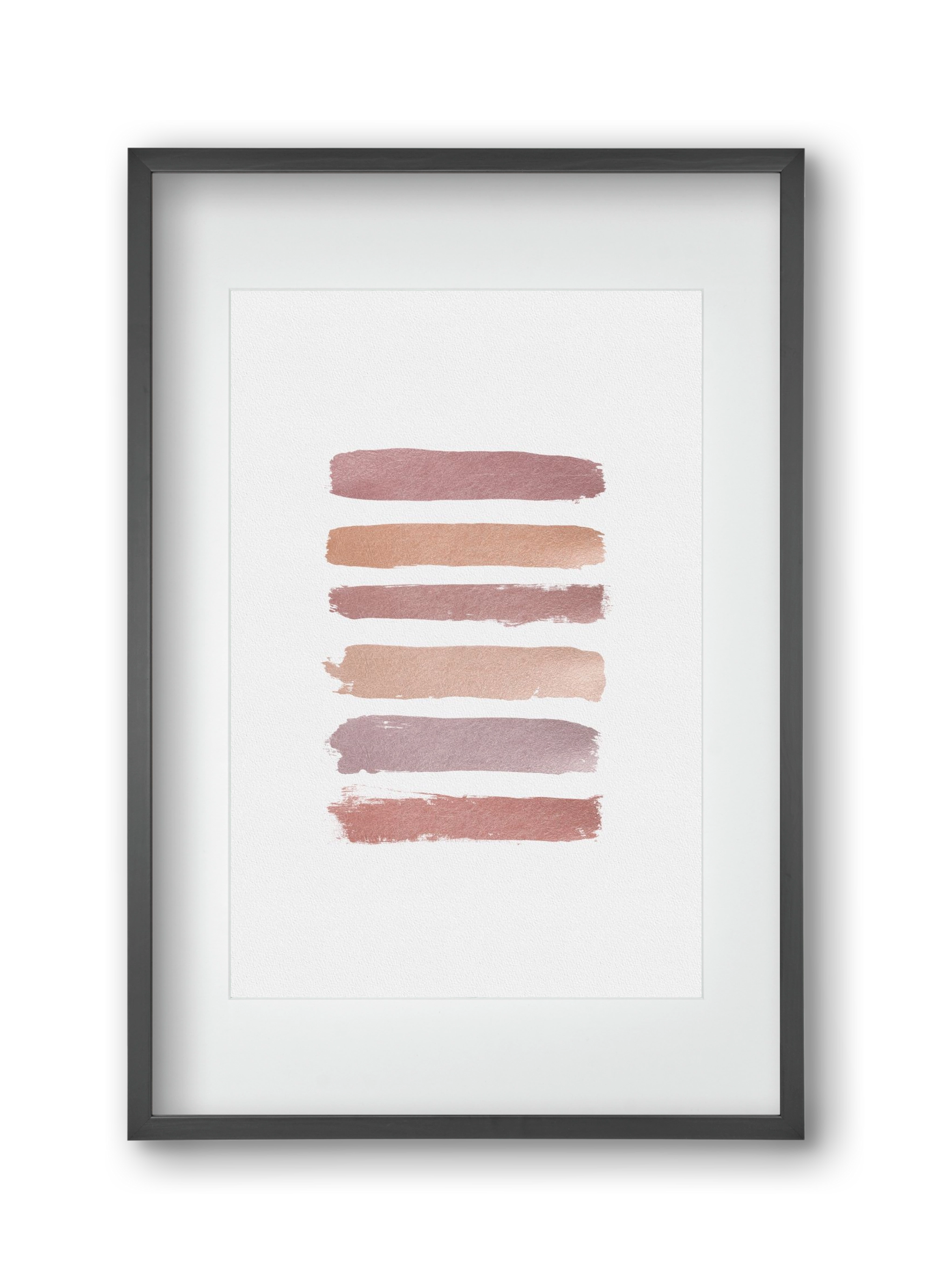 Dusty Rose Stripes, 30x45 cm (20x30 cm), Fekete keret, paszpartuval