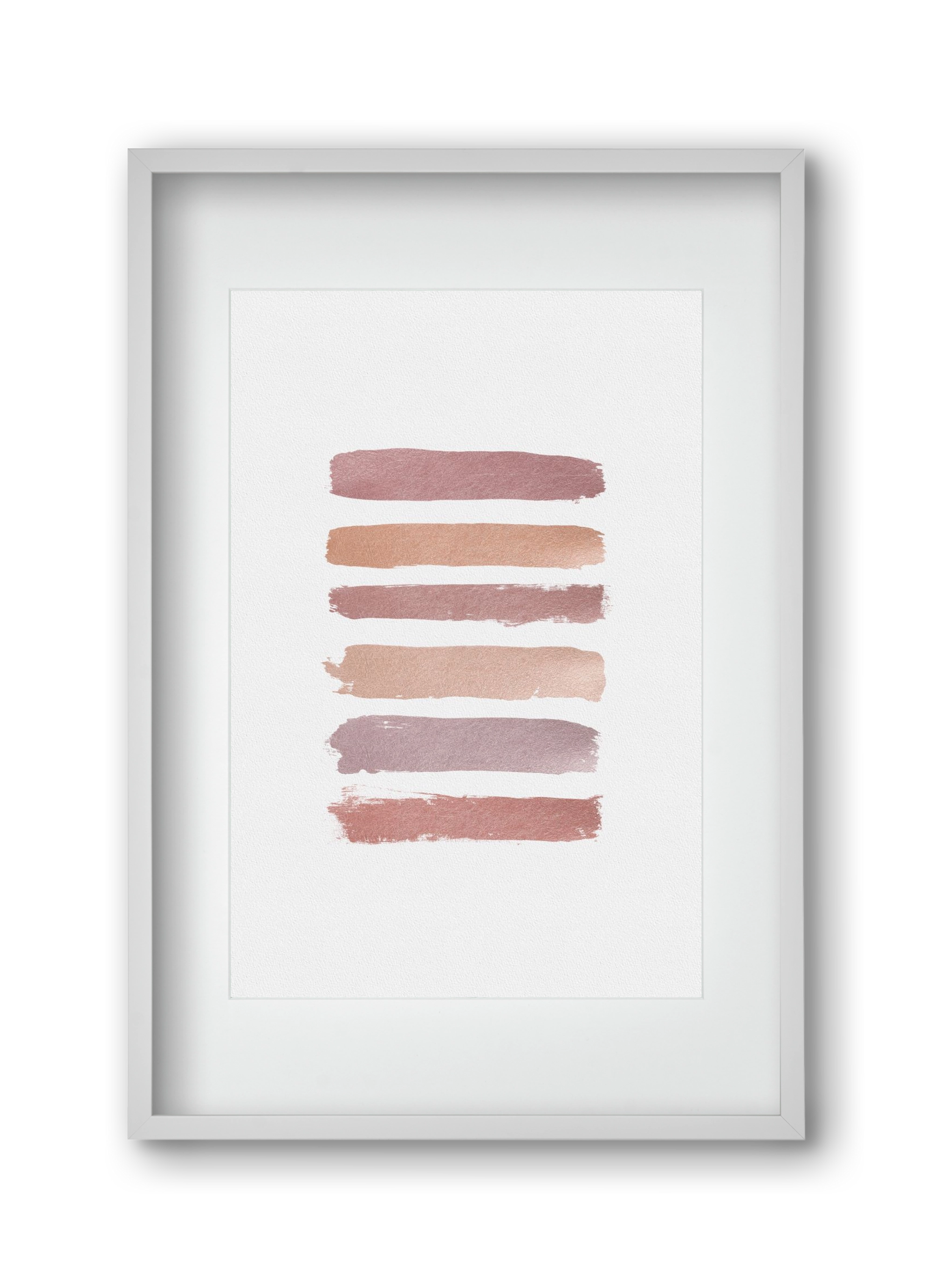 Dusty Rose Stripes, 30x45 cm (20x30 cm), Fehér keret, paszpartuval