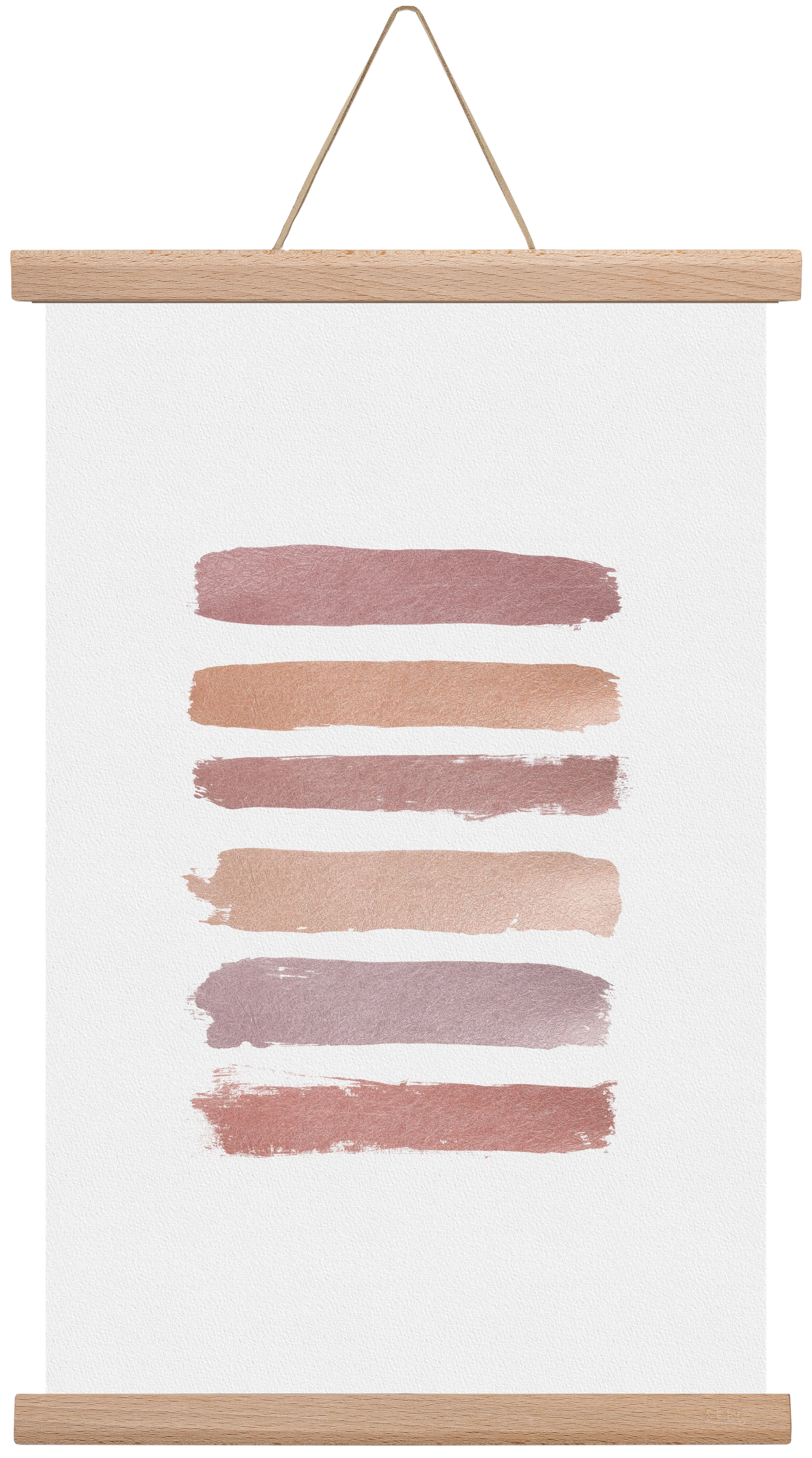 Dusty Rose Stripes, 30x45 cm (30x45 cm), Tölgy akasztó