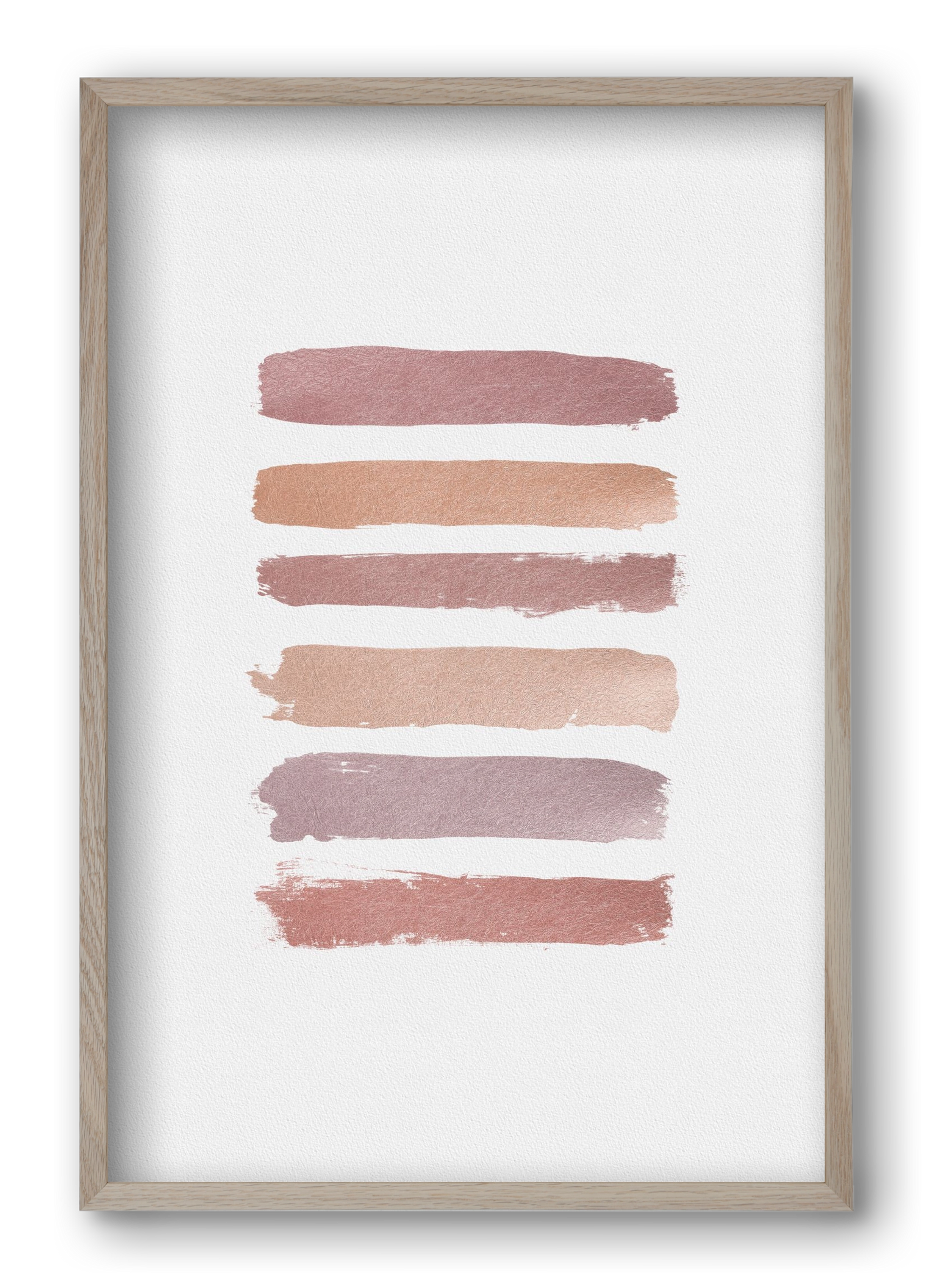 Dusty Rose Stripes, 40x60 cm (40x60 cm), Tölgy keret