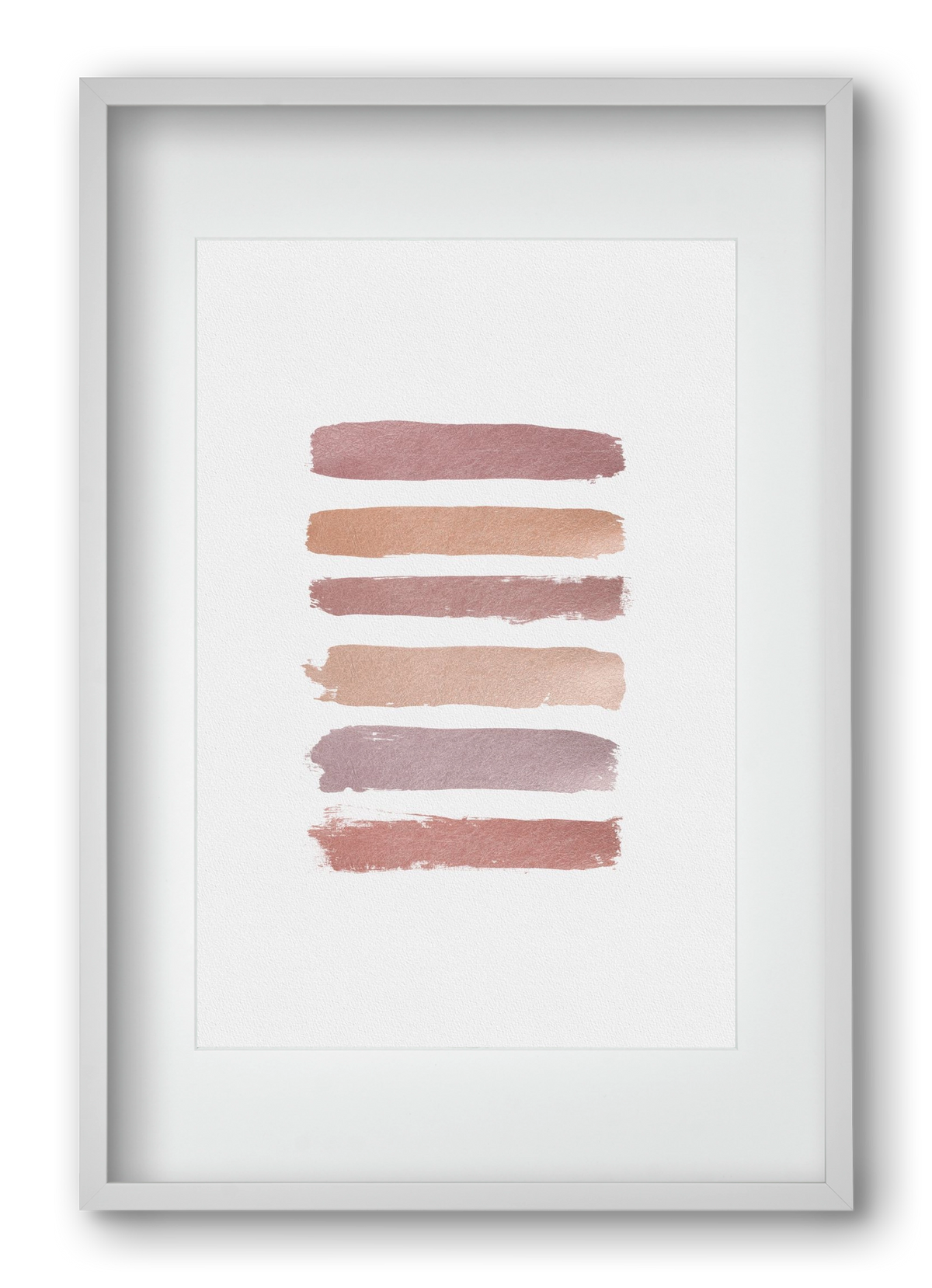 Dusty Rose Stripes, 40x60 cm (30x45 cm), Fehér keret, paszpartuval