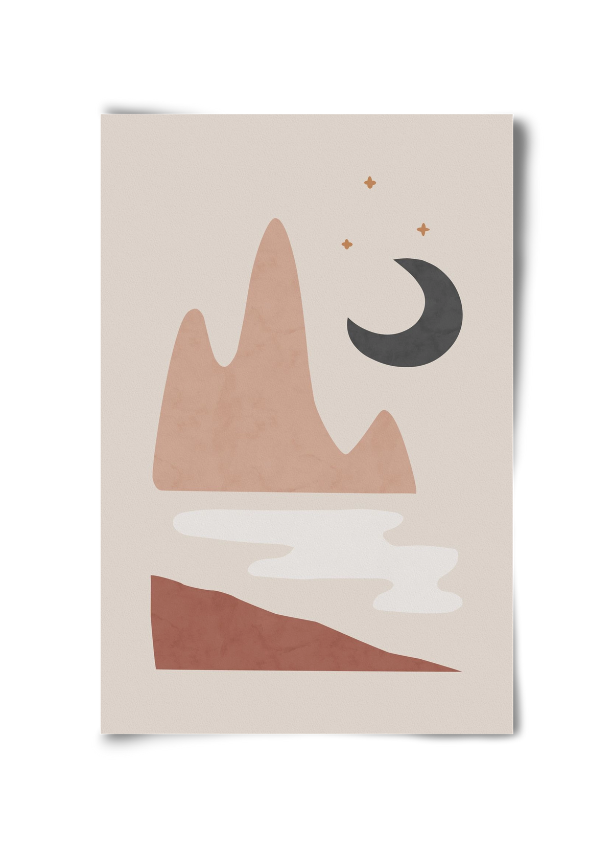 Landscape & Moon, 30x45 cm, Keret nélkül