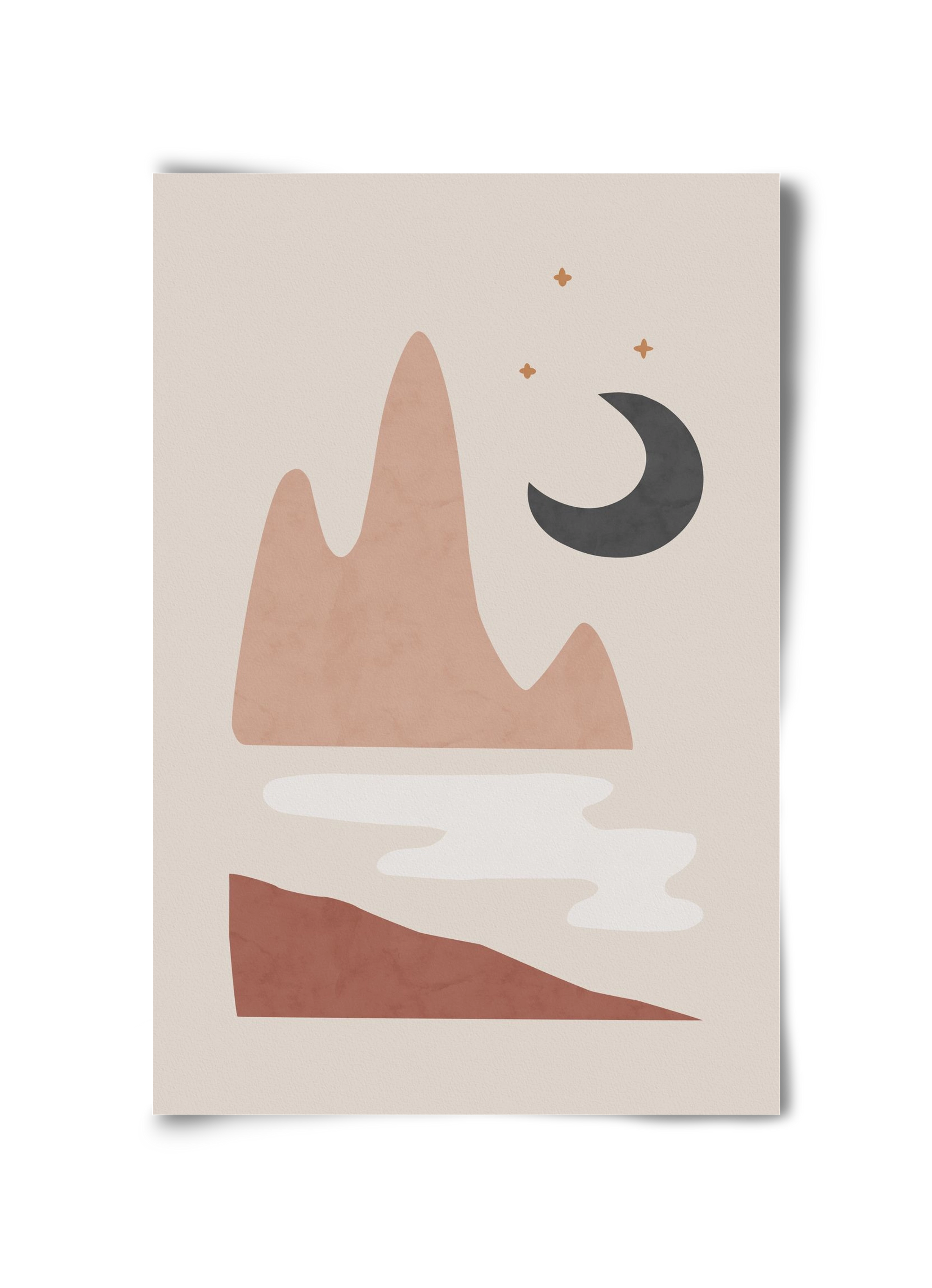 Landscape & Moon, 30x45 cm, Keret nélkül