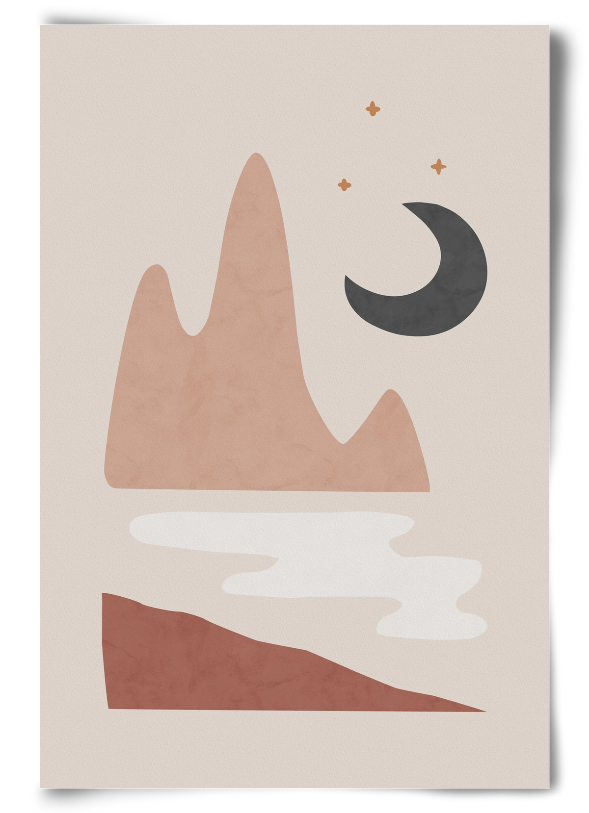 Landscape & Moon, 60x90 cm, Keret nélkül