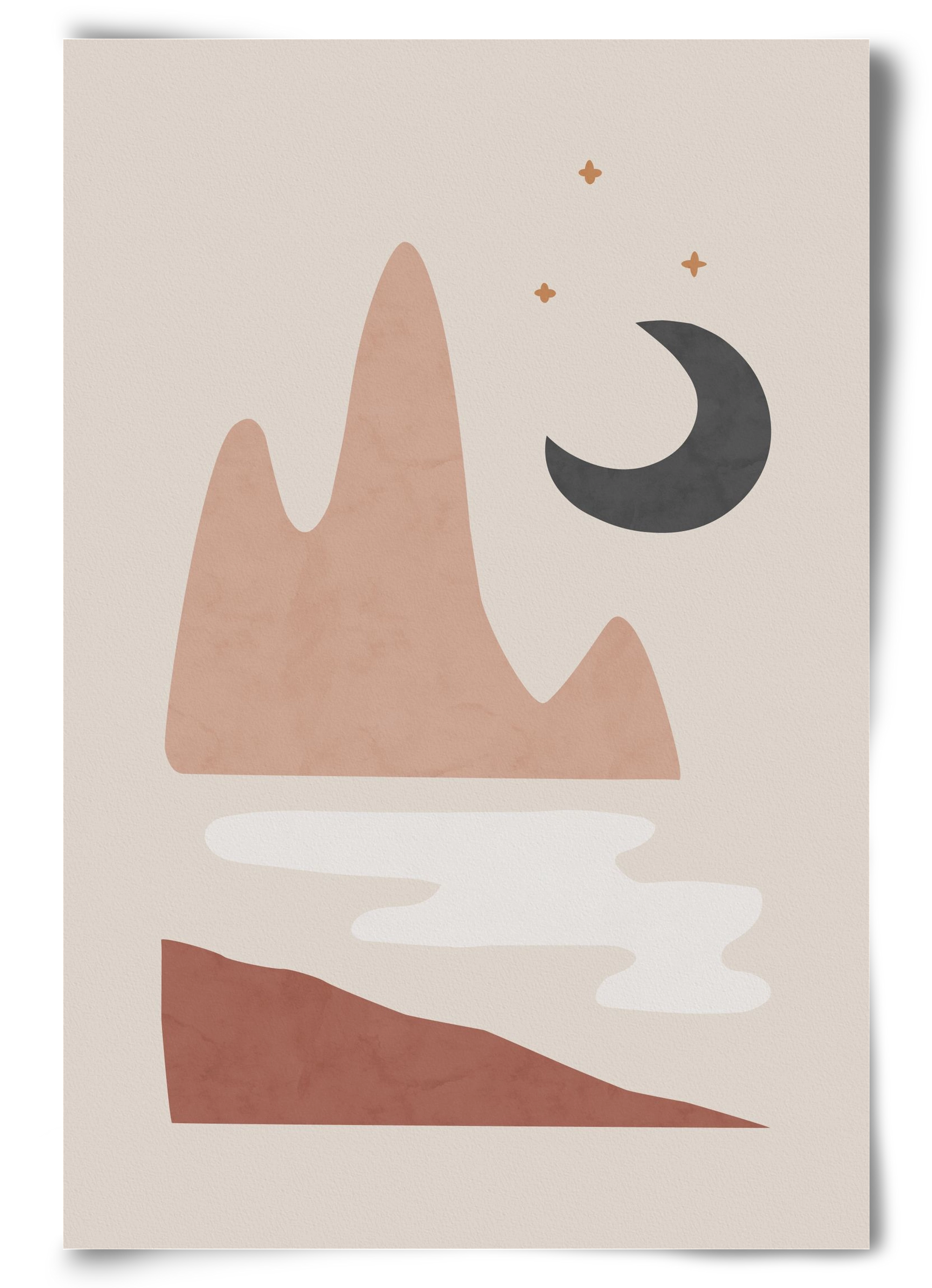 Landscape & Moon, 60x90 cm, Keret nélkül