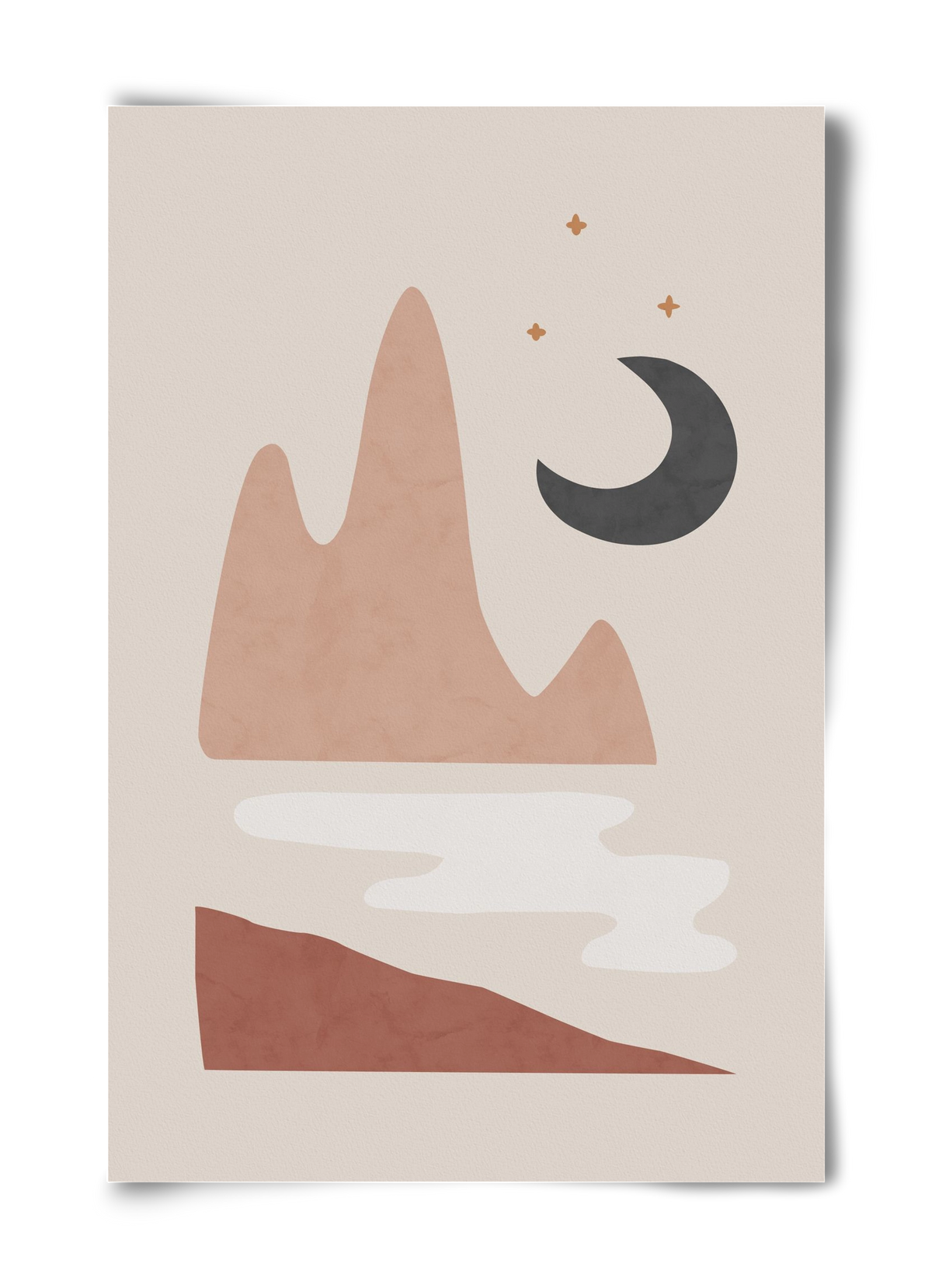 Landscape & Moon, 40x60 cm, Keret nélkül